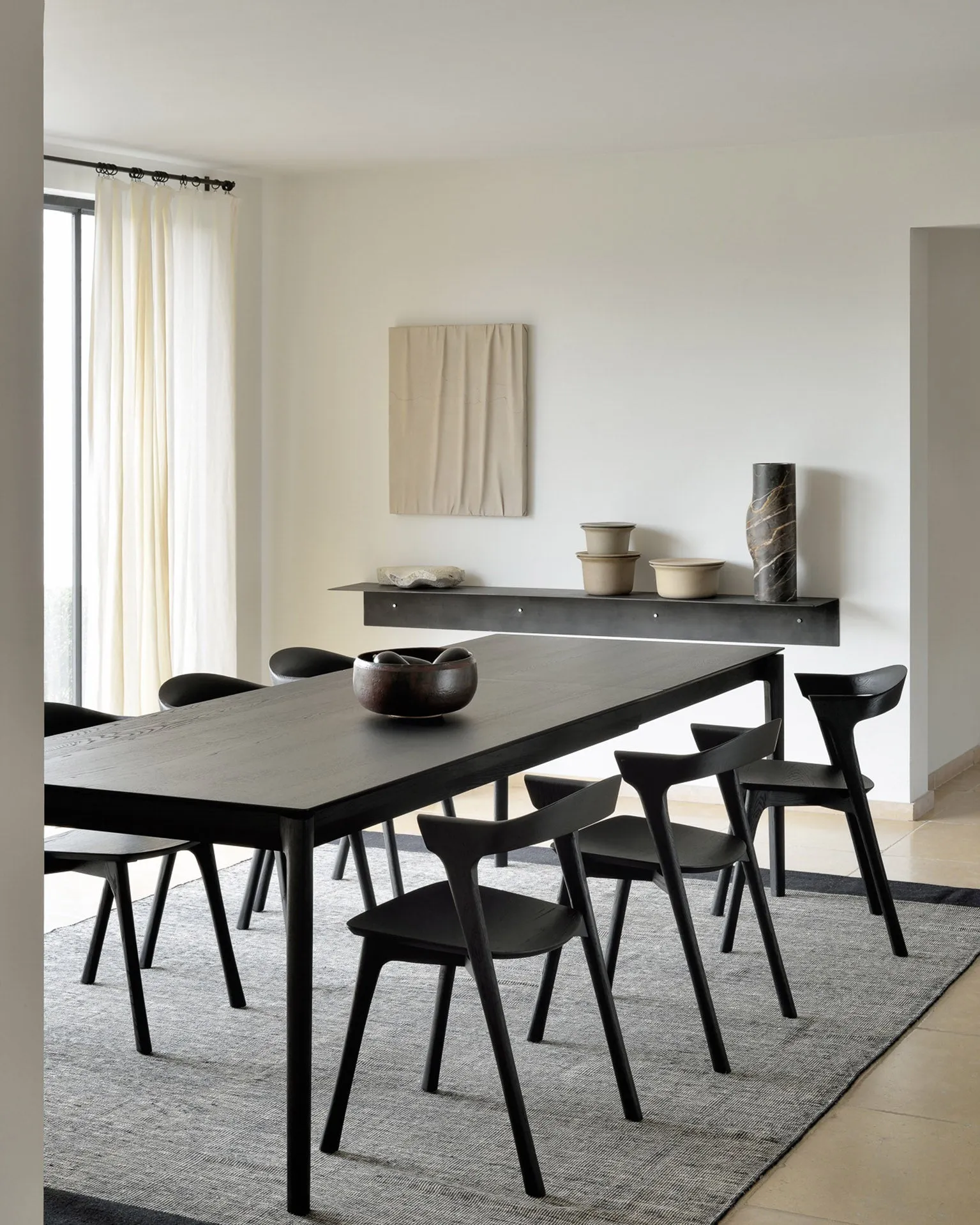 Oak Black Extendable Dining Table