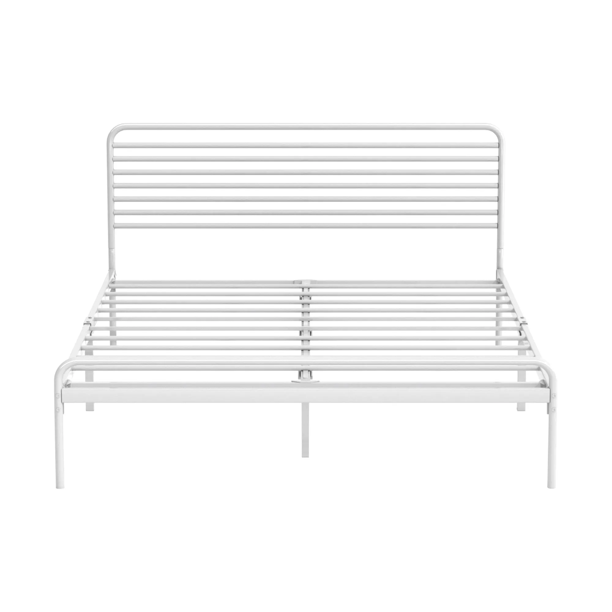 Oikiture Metal Bed Frame Double Size Bed Base Beds Platform White