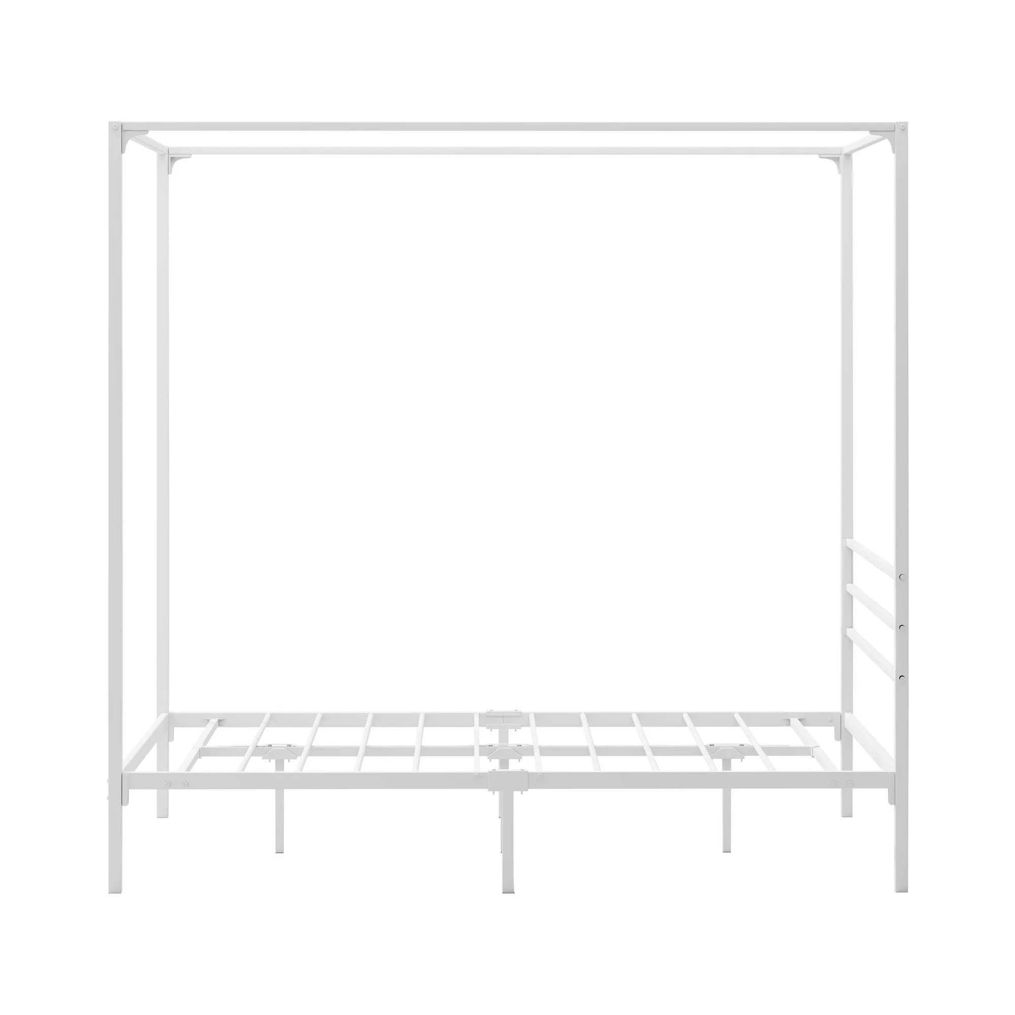 Oikiture Metal Canopy Bed Frame Double Size Beds Platform White