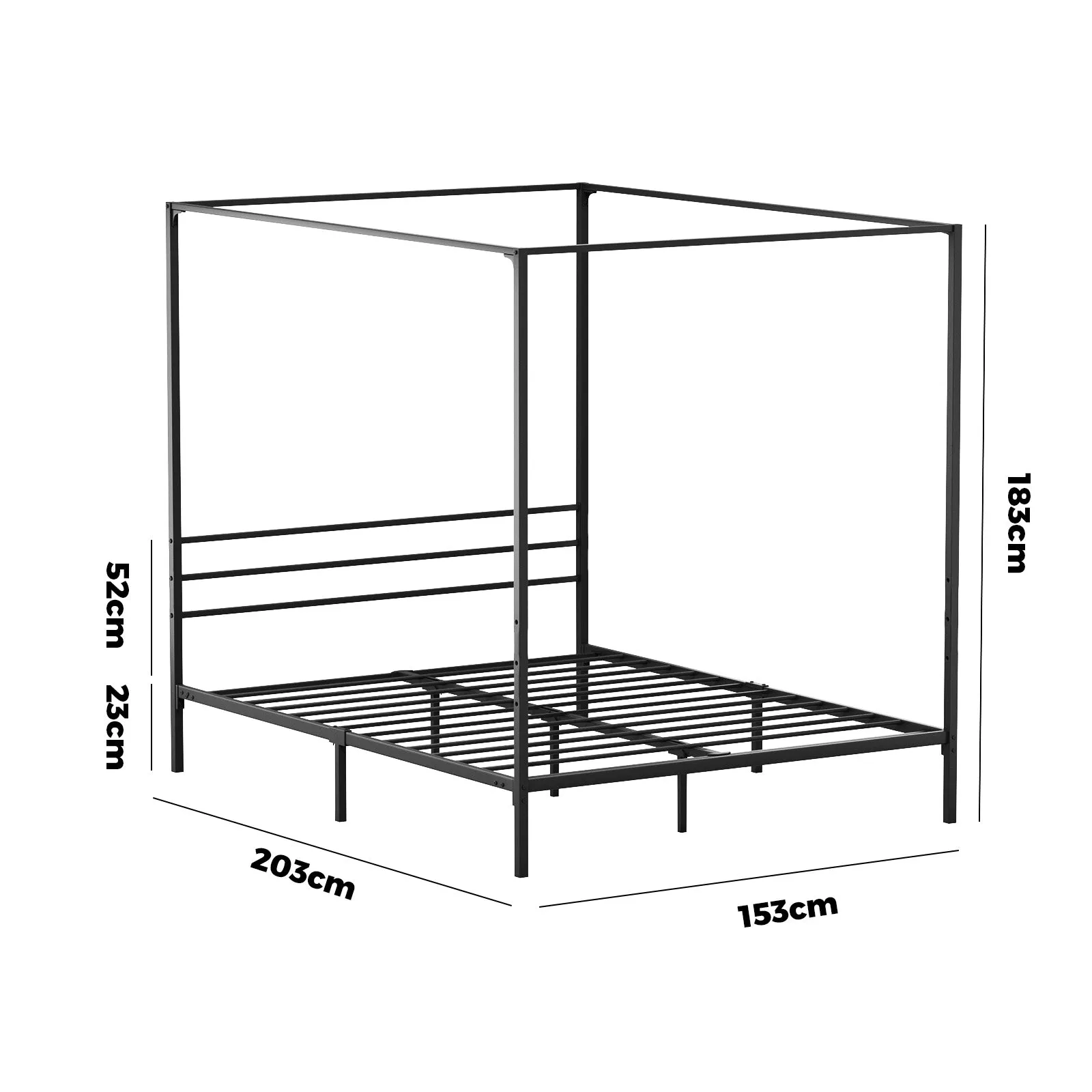 Oikiture Metal Canopy Bed Frame Queen Size Beds Platform