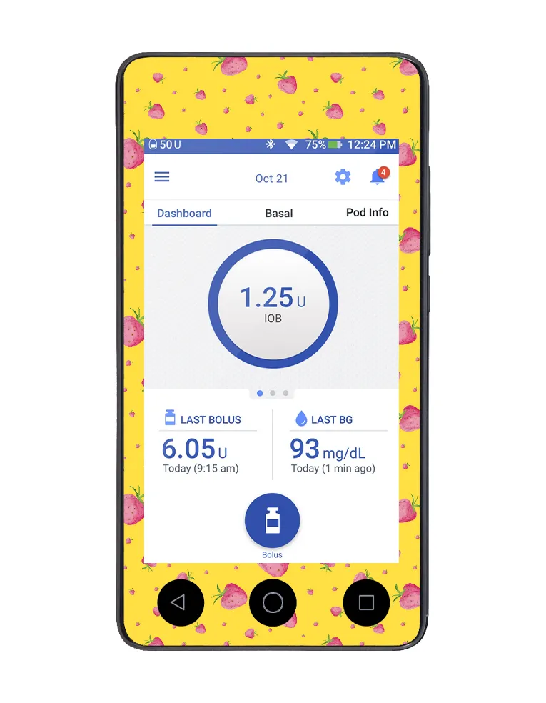 Omnipod DASH Cover (Strawberry Patch)