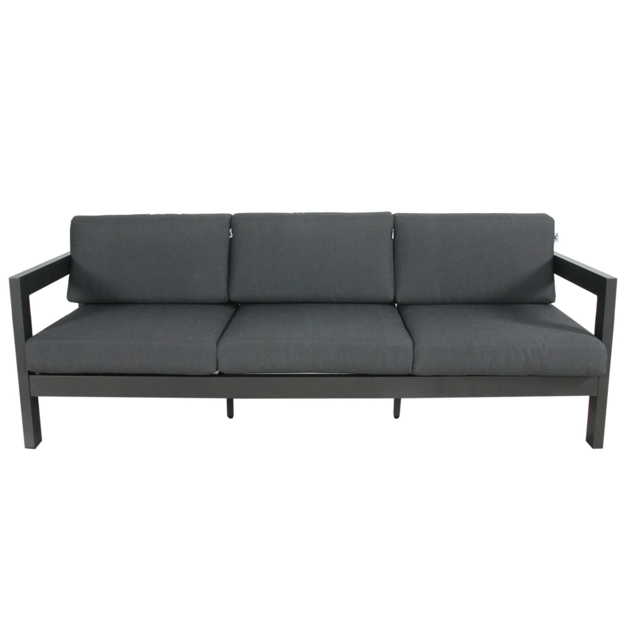 Outie 4pc Set 1 2 3 Seater Outdoor Sofa Lounge Coffee Table Aluminium Charcoal