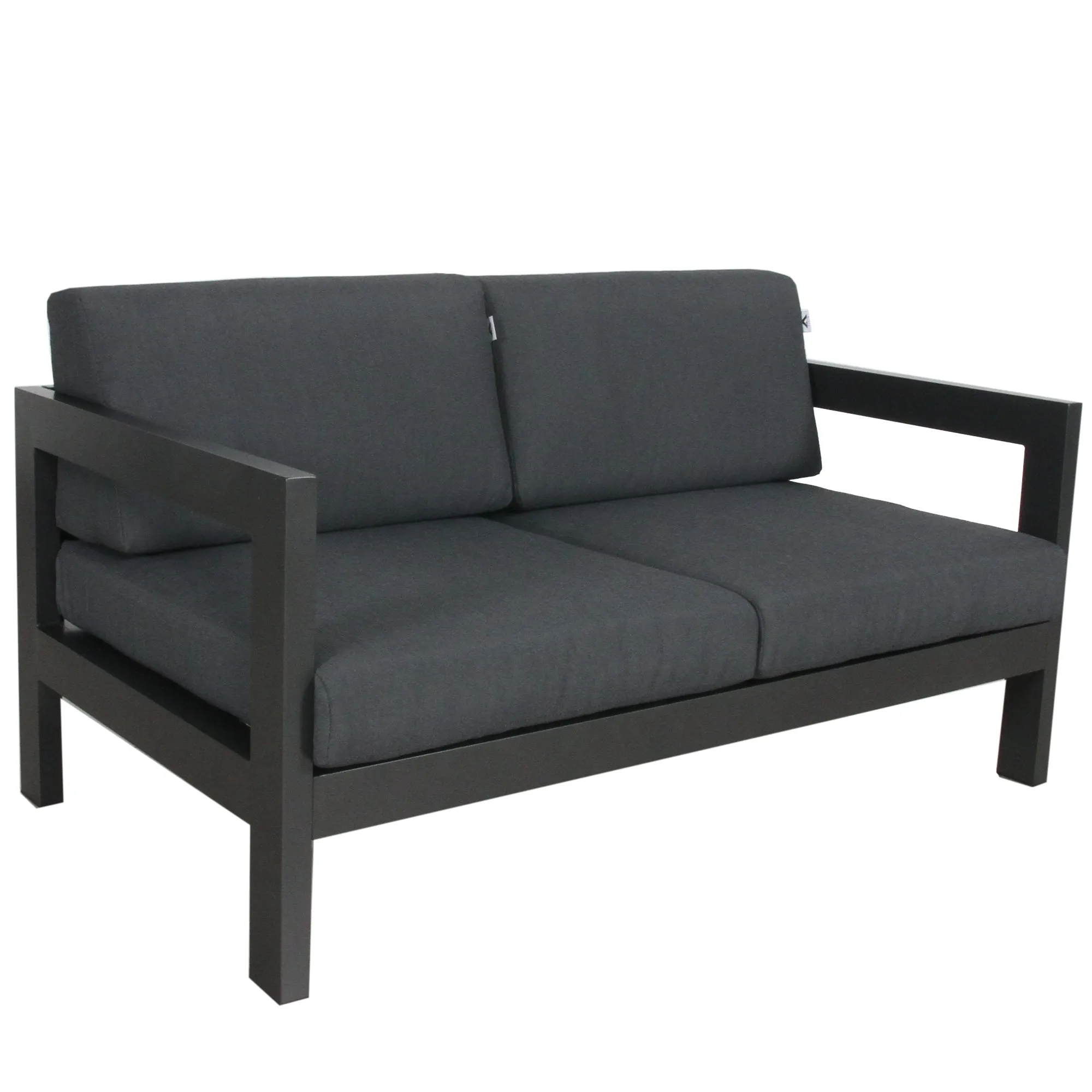 Outie 4pc Set 1 2 3 Seater Outdoor Sofa Lounge Coffee Table Aluminium Charcoal