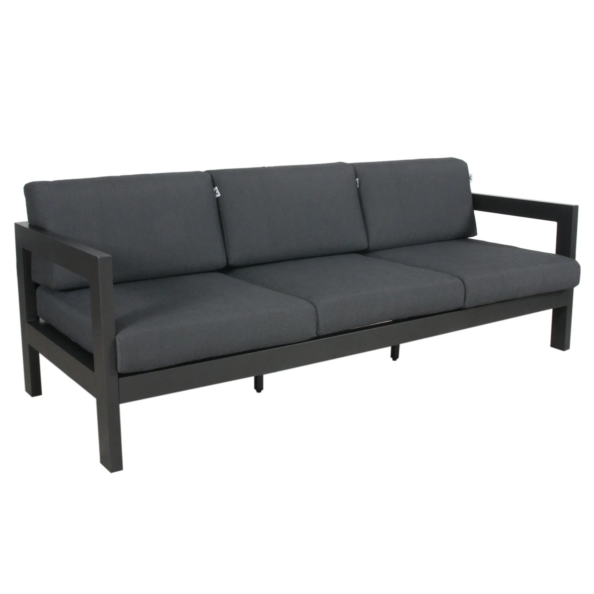 Outie 4pc Set 1 2 3 Seater Outdoor Sofa Lounge Coffee Table Aluminium Charcoal