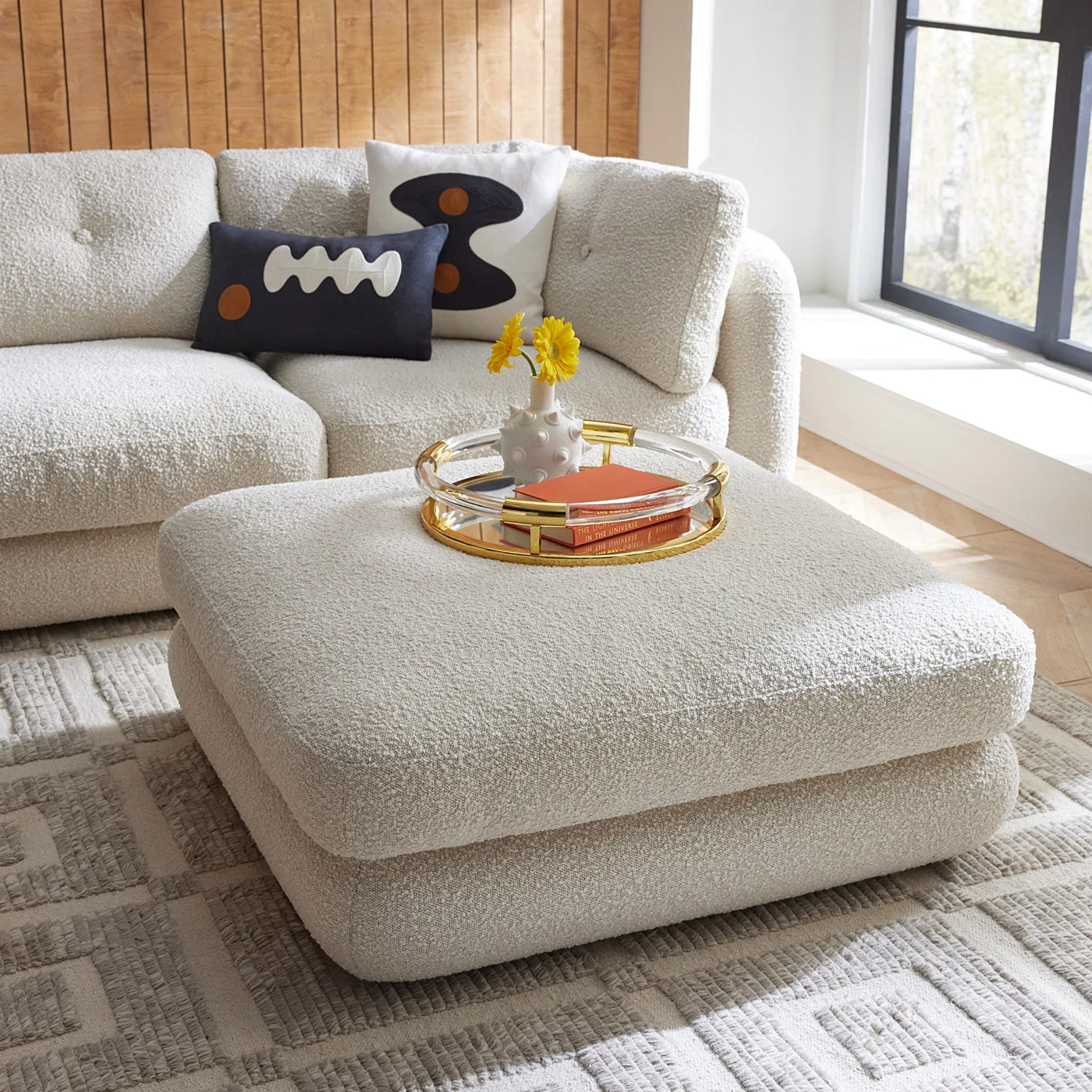 Pompidou 304.8cm Modular Four-Piece Sectional with Ottoman