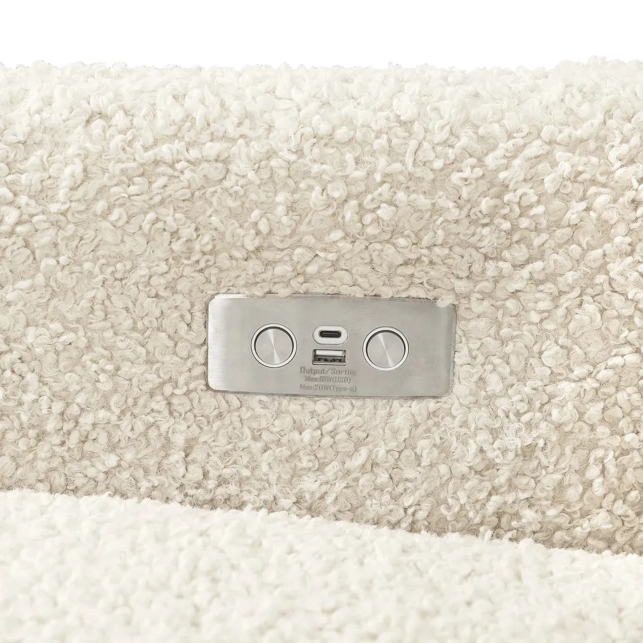 Pre-Order Kiwi Electronic Recliner and Swivel Glider in Teddy Loop with USB port - Teddy Loop