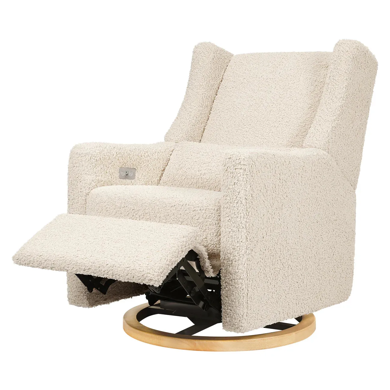 Pre-Order Kiwi Electronic Recliner and Swivel Glider in Teddy Loop with USB port - Teddy Loop