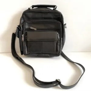 Purse - Black shoulder bag with handle on the top