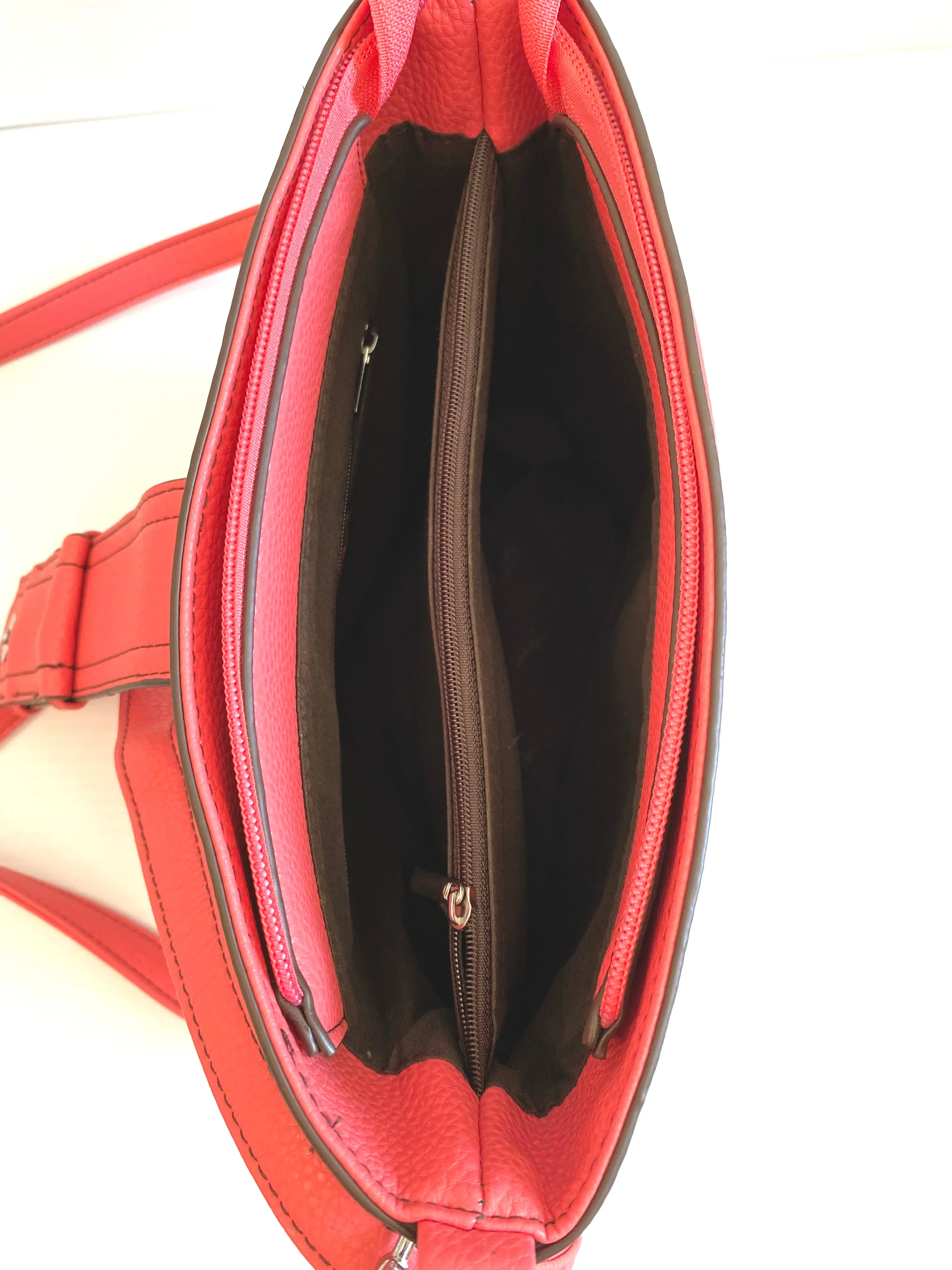 Purse -  Coral colored bag with magnet buckle