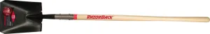 Razor-Back Square Point Shovel With Tab Socket And Forward Turned Step, Wood HandleLE