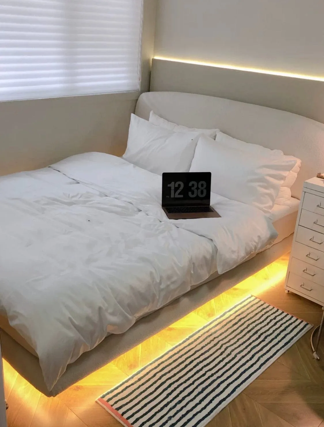 Remi Boucle Floating Bed Frame