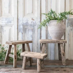Rustic Vintage Stools - Small