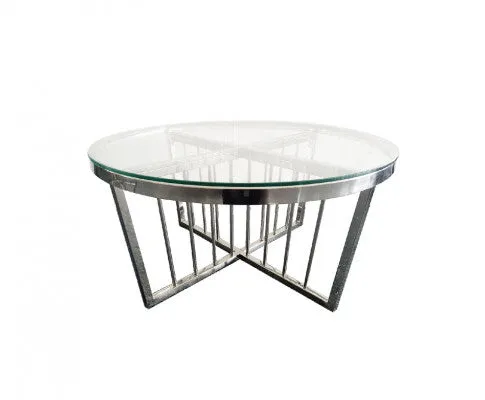 Salina Coffee Table -ClearTop - 80cm Silver