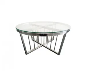 Salina Coffee Table -ClearTop - 80cm Silver