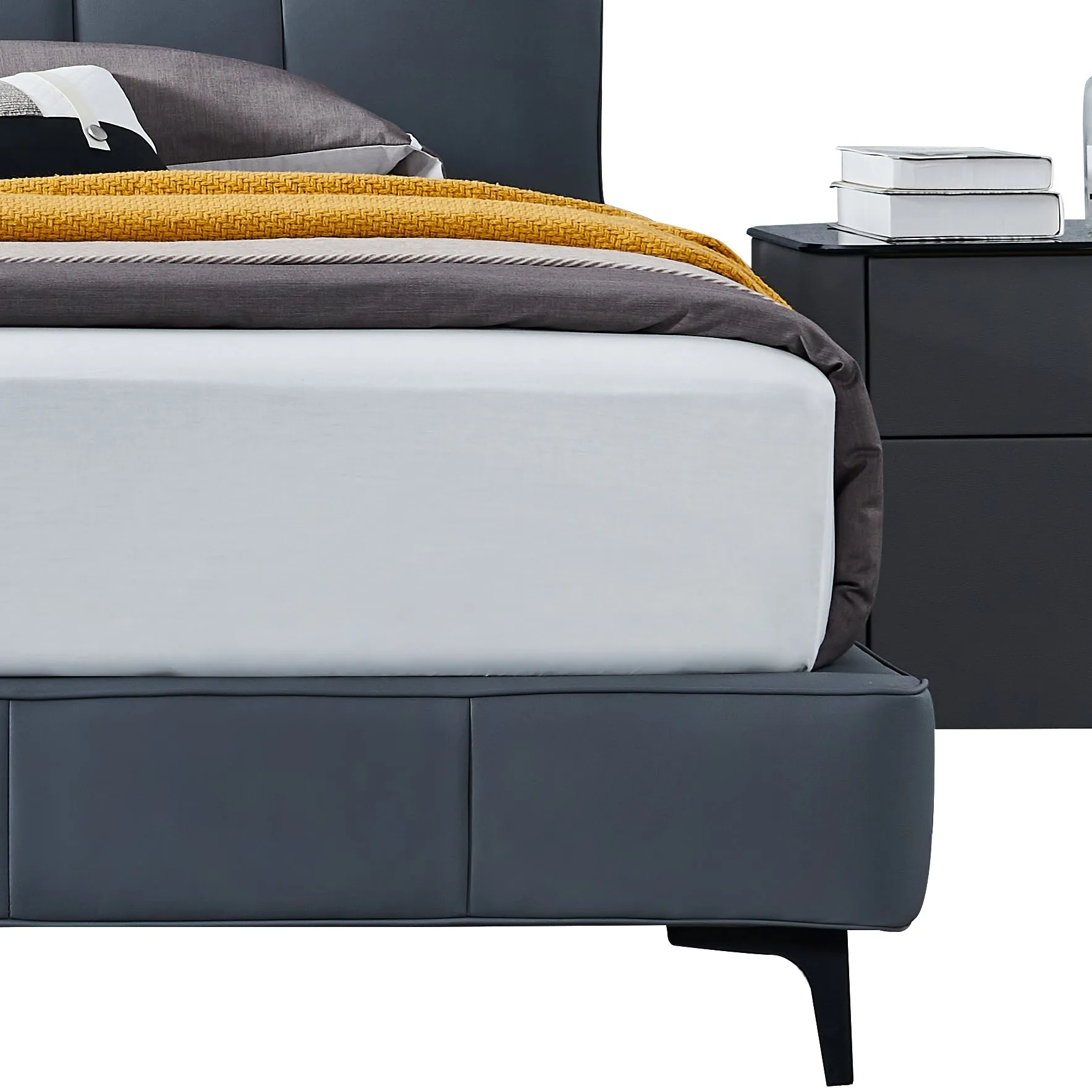 SERAPHINA Luxe Leather Upholstered Bed