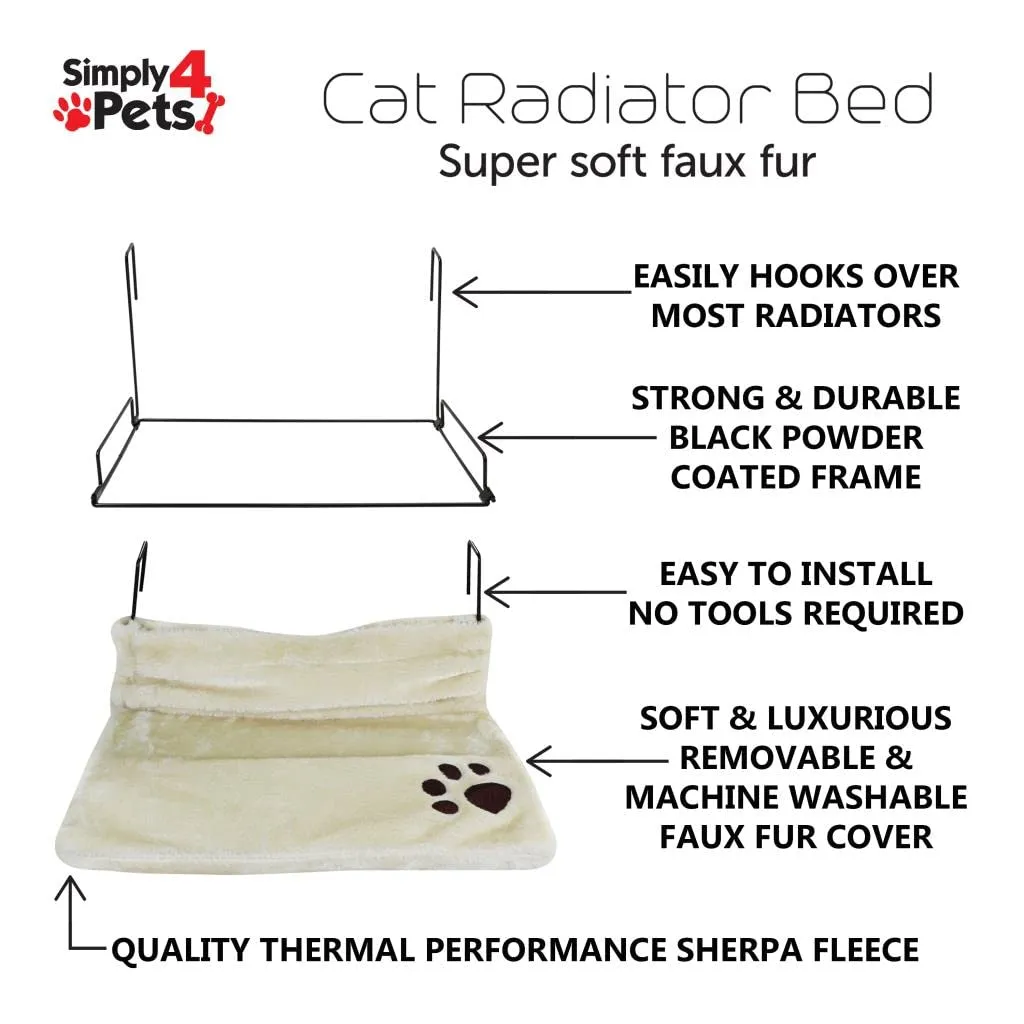 SIMPLY 4 PETS Quality Pet Products Soft Washable Radiator Cat Bed Specially Made For Cats