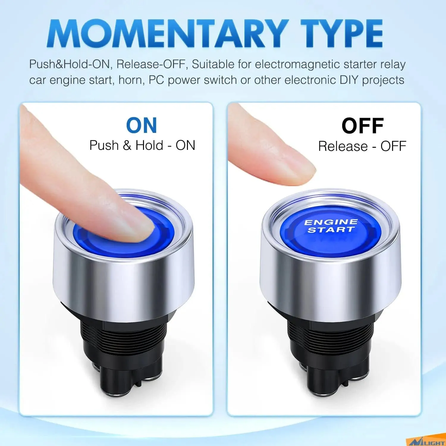 Start Engine Button Switch Blue