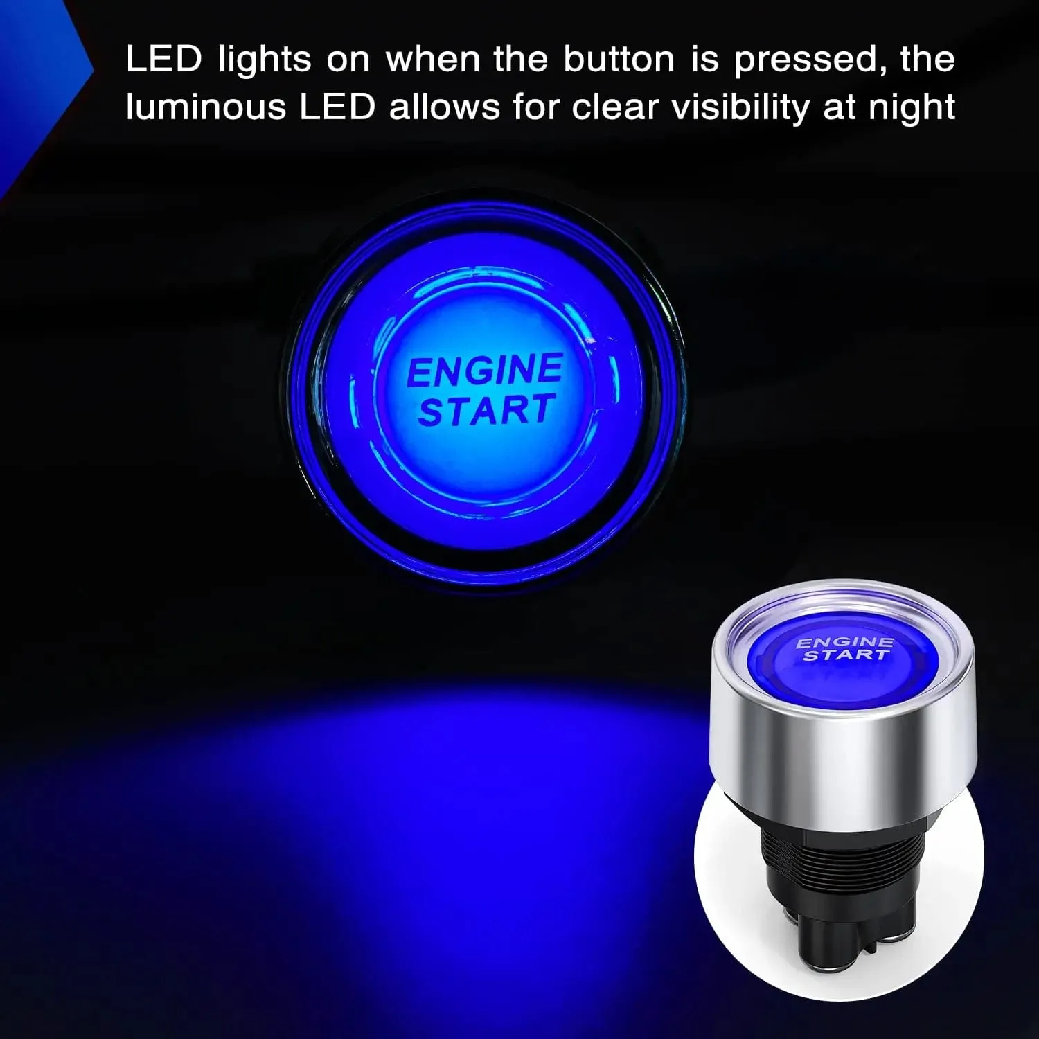 Start Engine Button Switch Blue