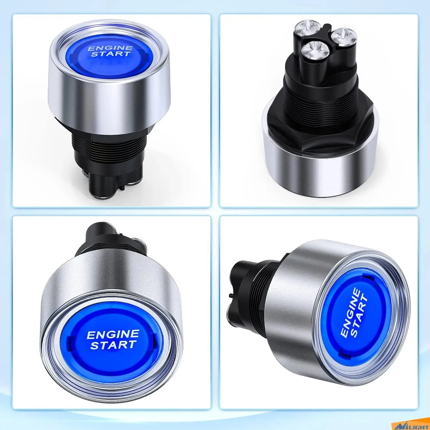 Start Engine Button Switch Blue