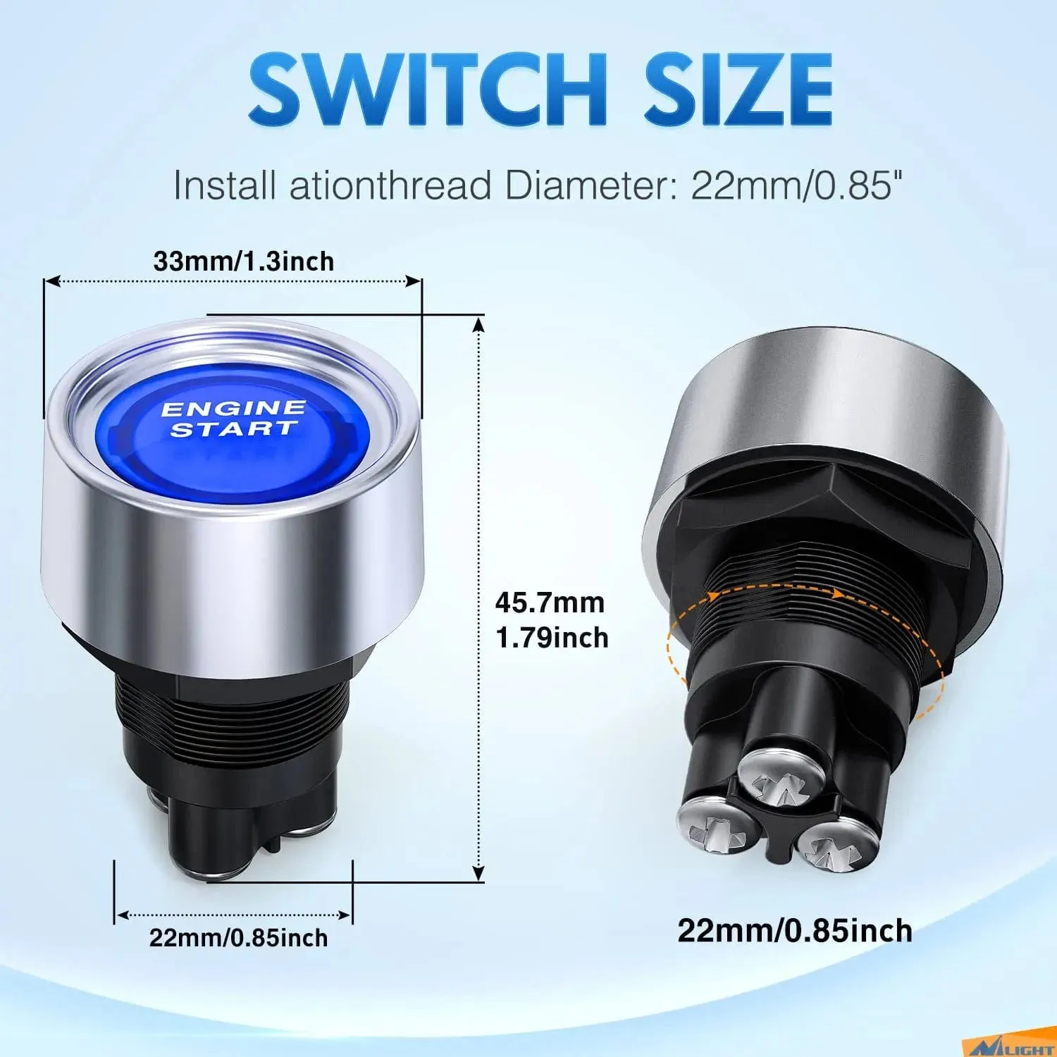 Start Engine Button Switch Blue
