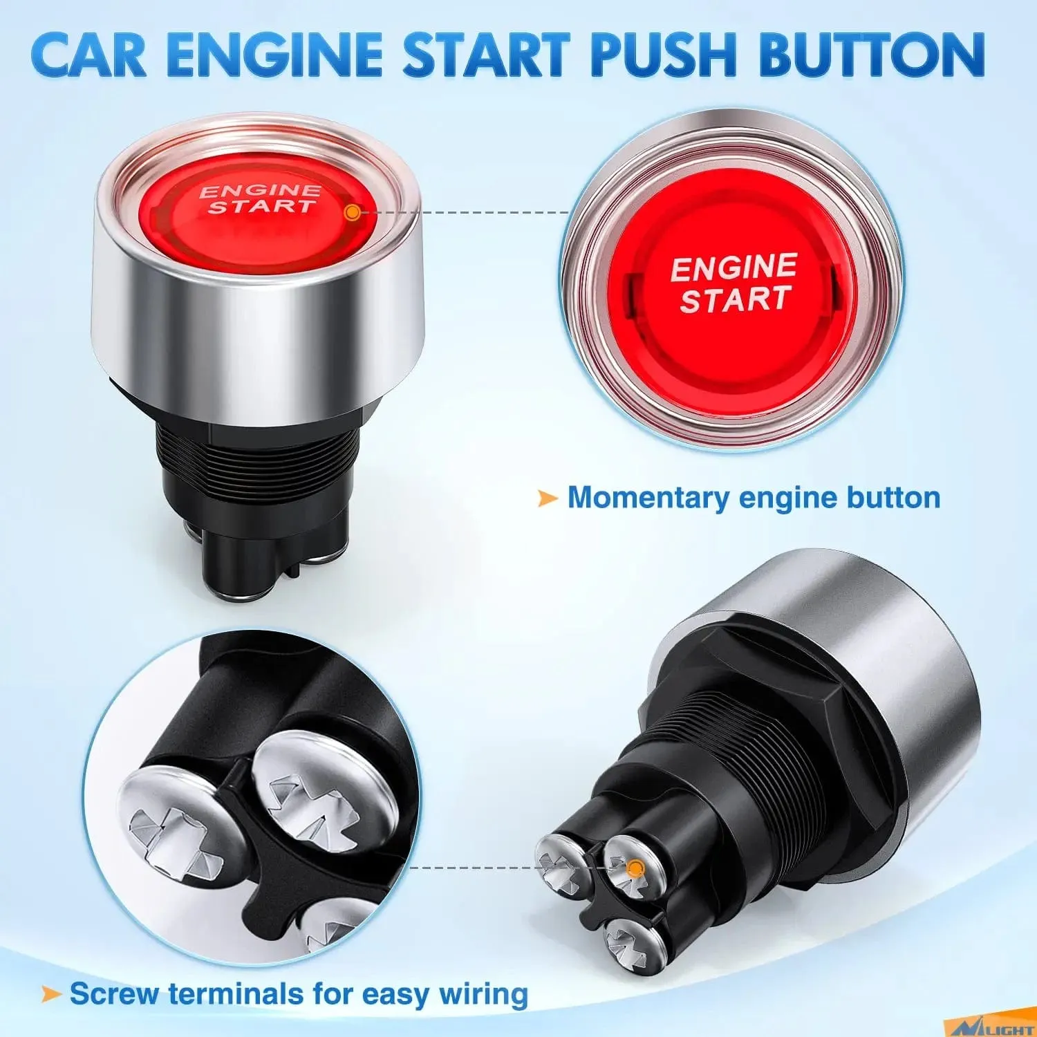 Start Engine Button Switch Red