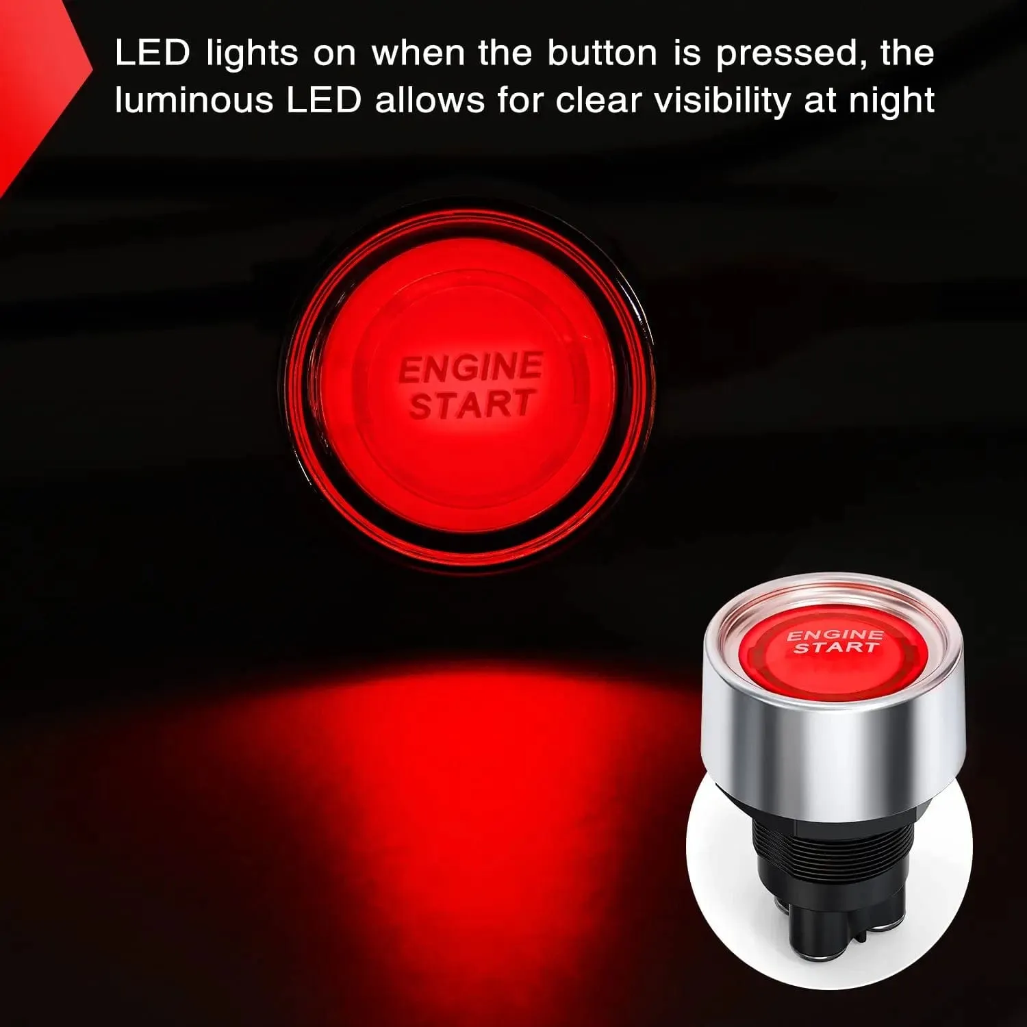 Start Engine Button Switch Red