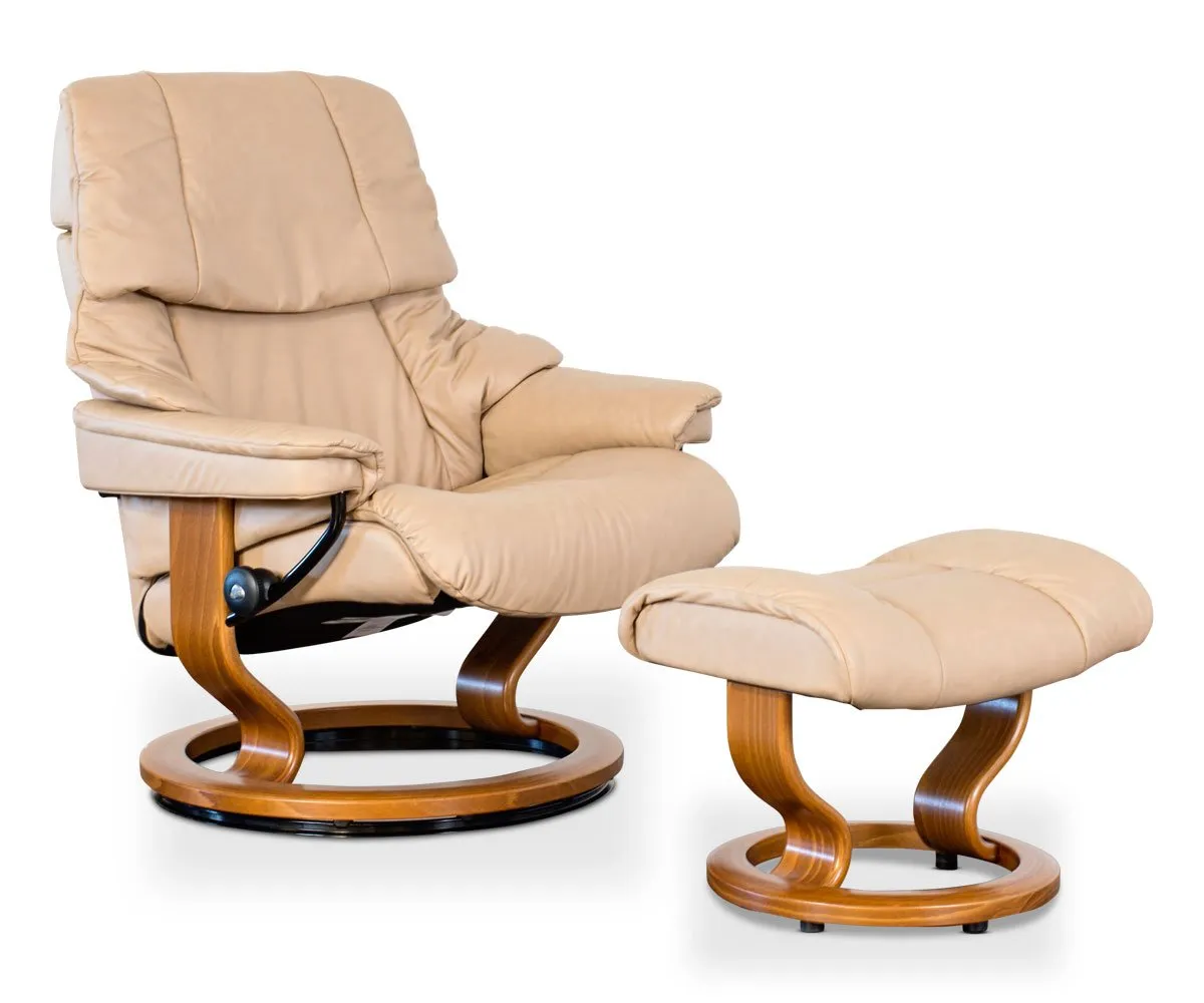Stressless® Reno Recliner & Ottoman