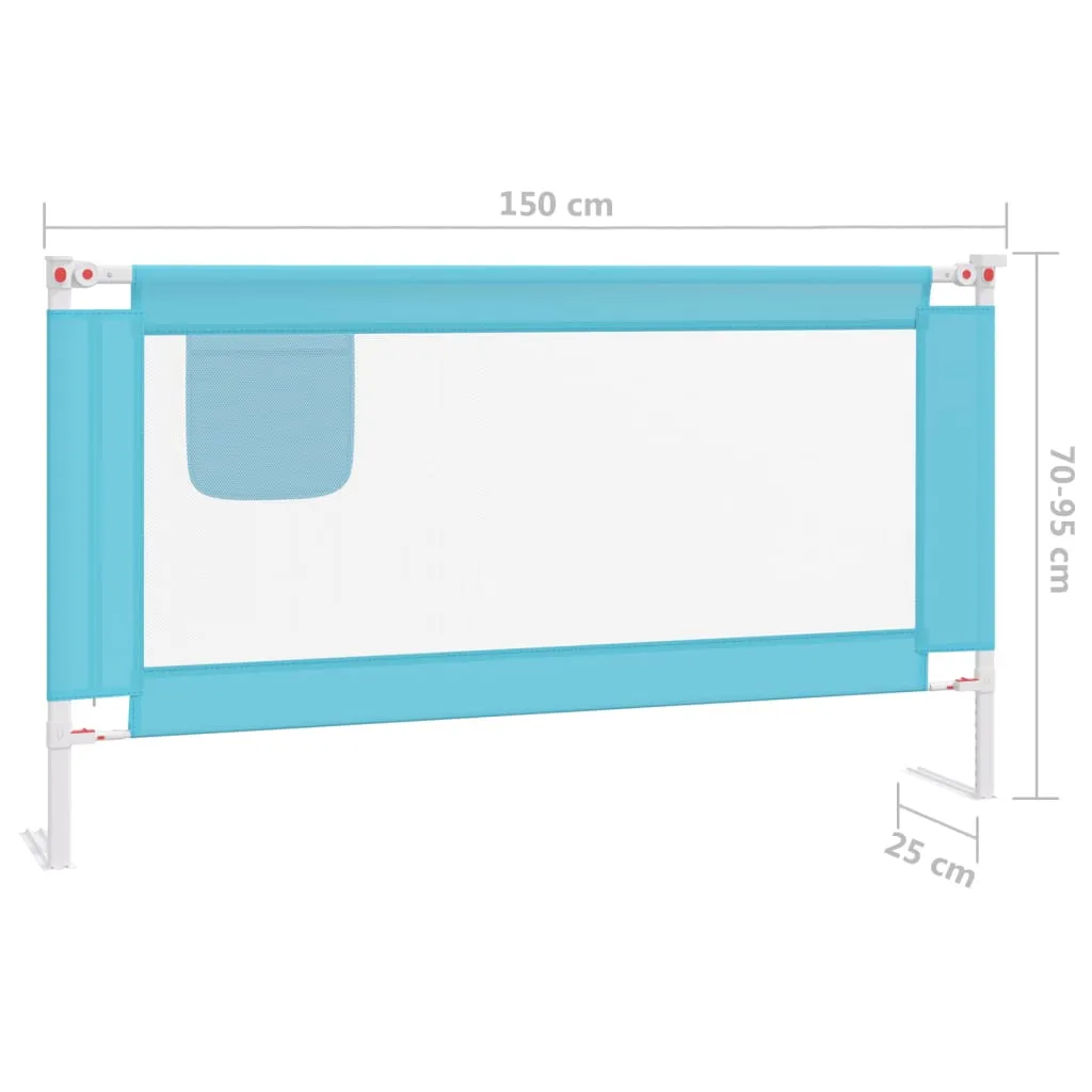 Toddler Safety Bed Rail Blue 150x25 cm Fabric