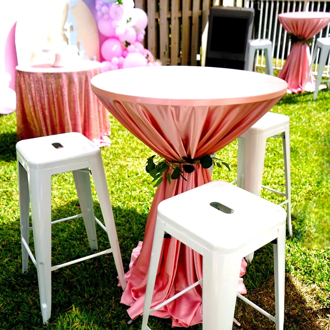 Tolix Metal Backless Bar Stool White