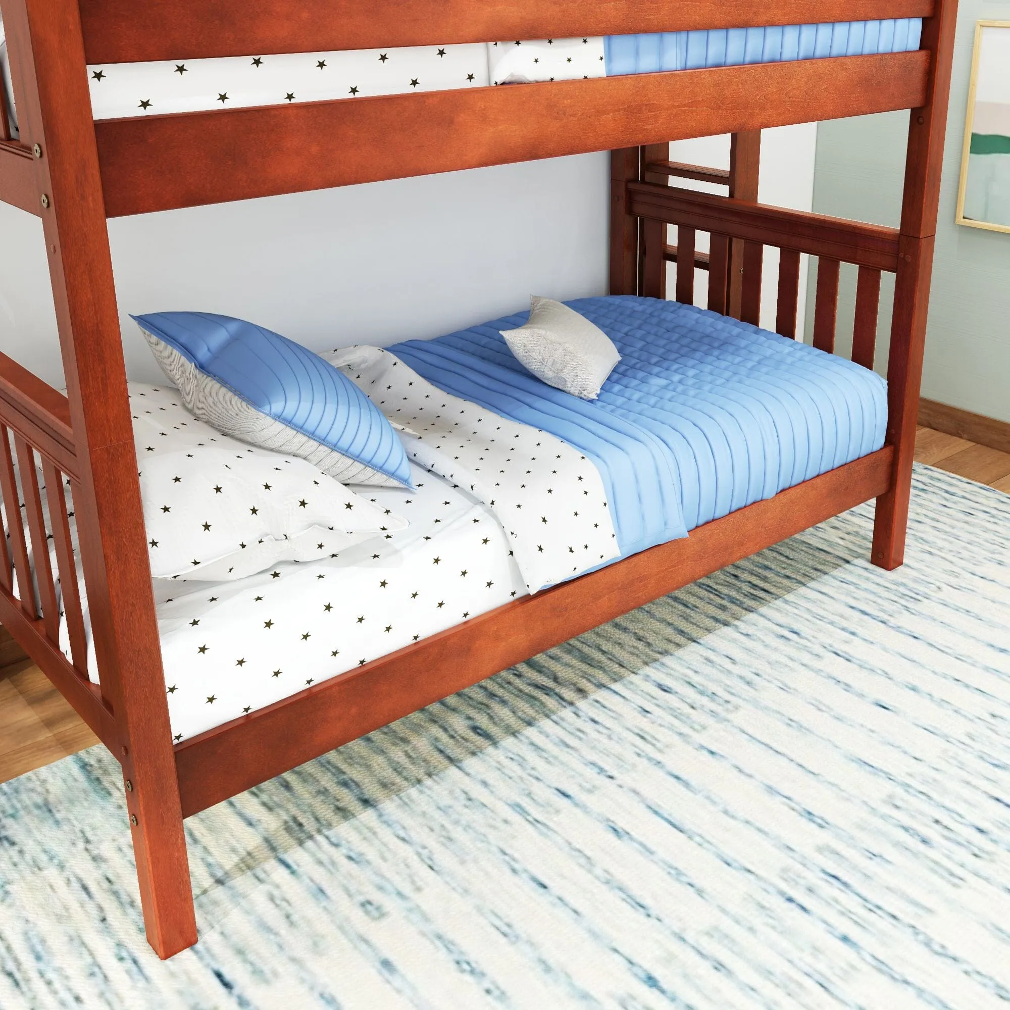 Twin Bunk Bed with Ladder on End