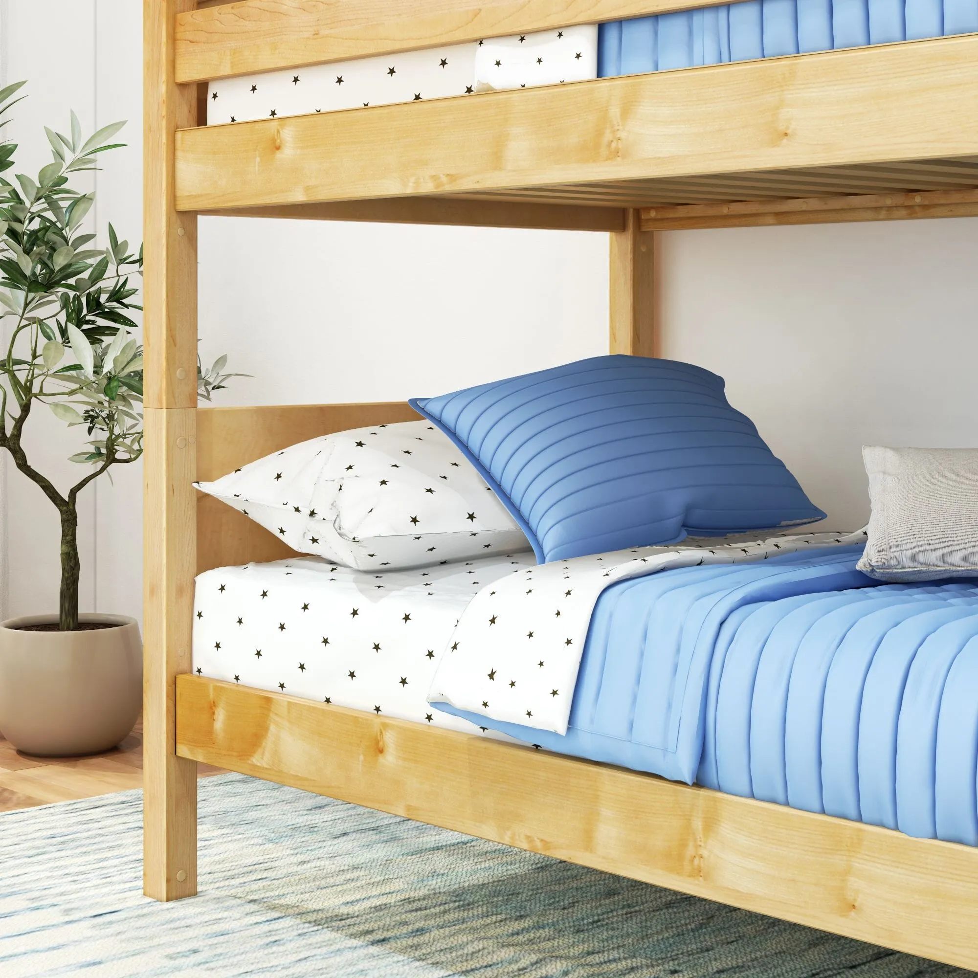 Twin Bunk Bed with Ladder on End