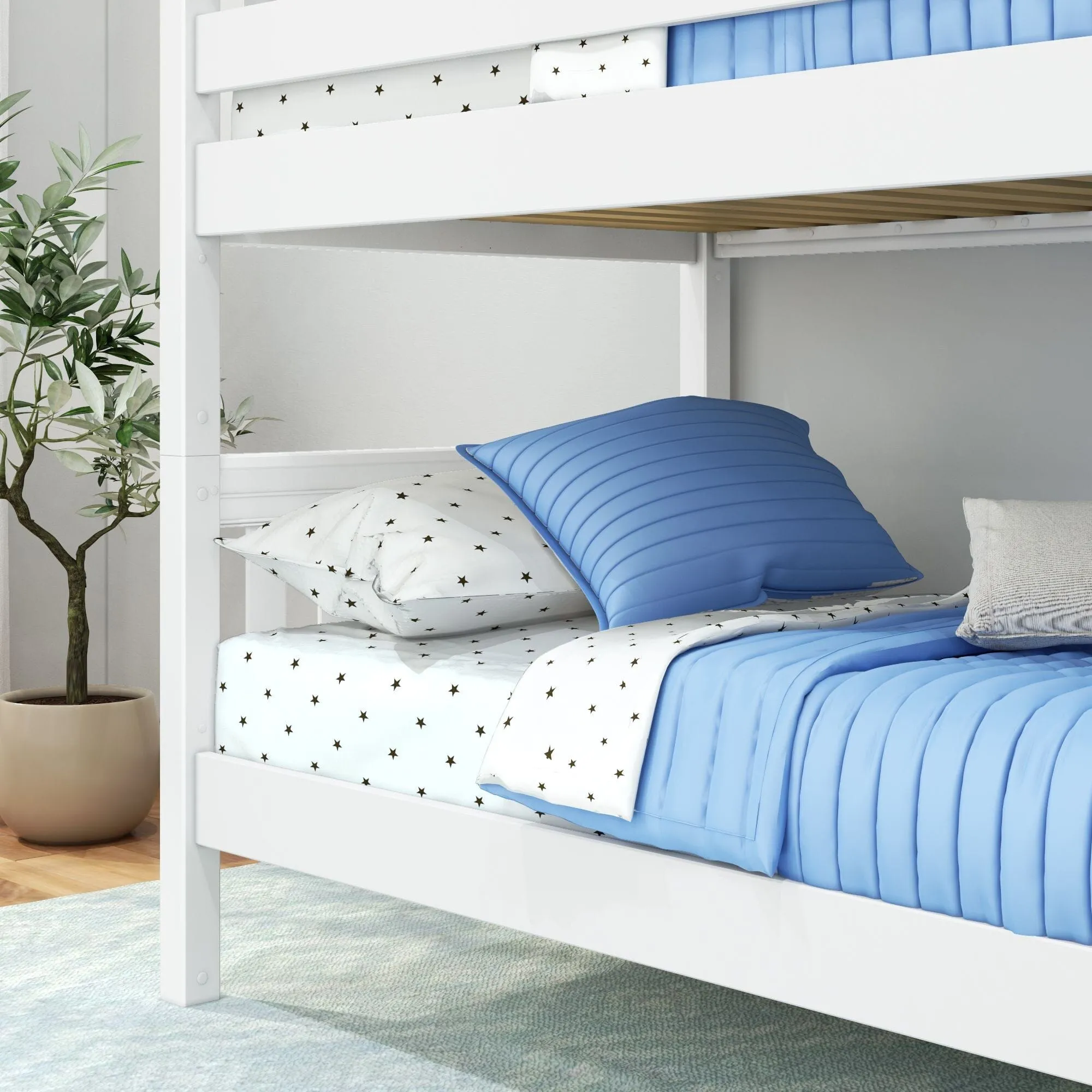 Twin Bunk Bed with Ladder on End