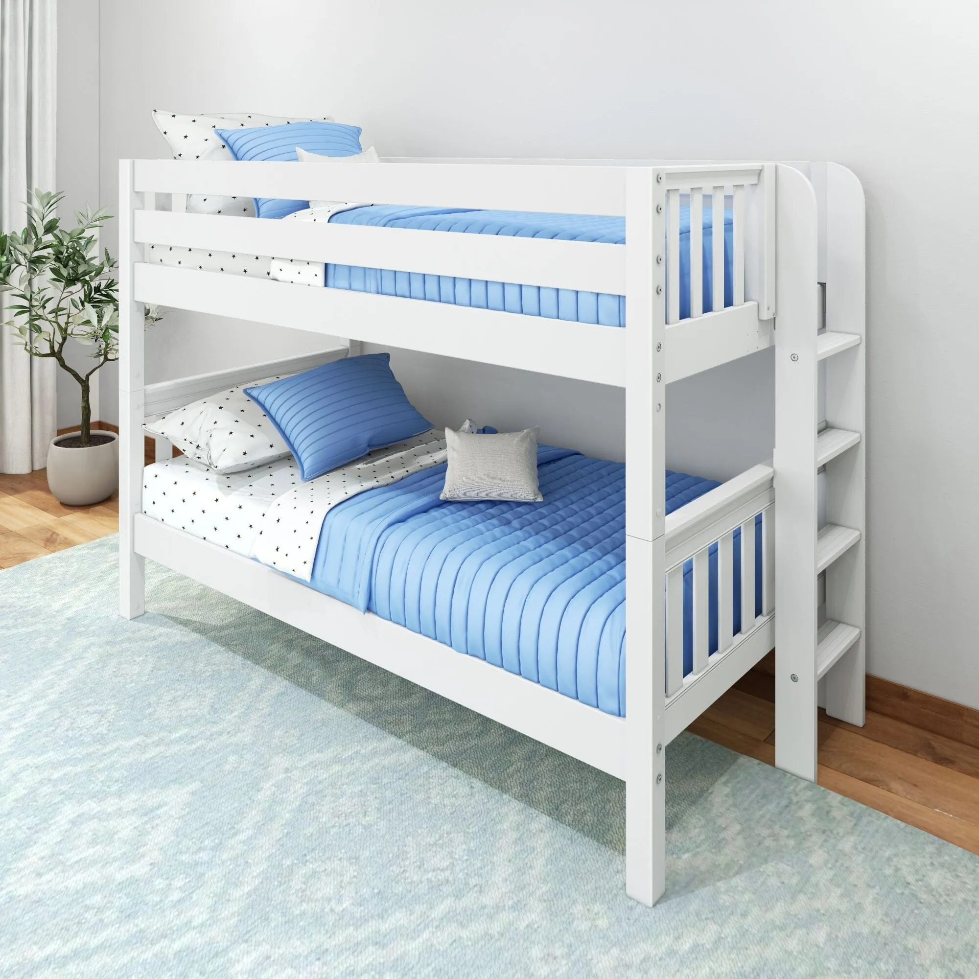 Twin Bunk Bed with Ladder on End