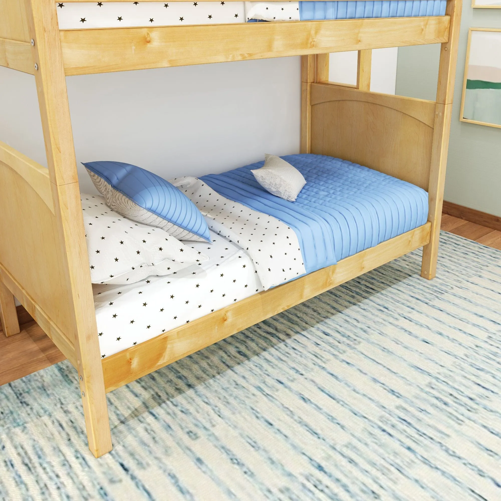 Twin Bunk Bed with Ladder on End