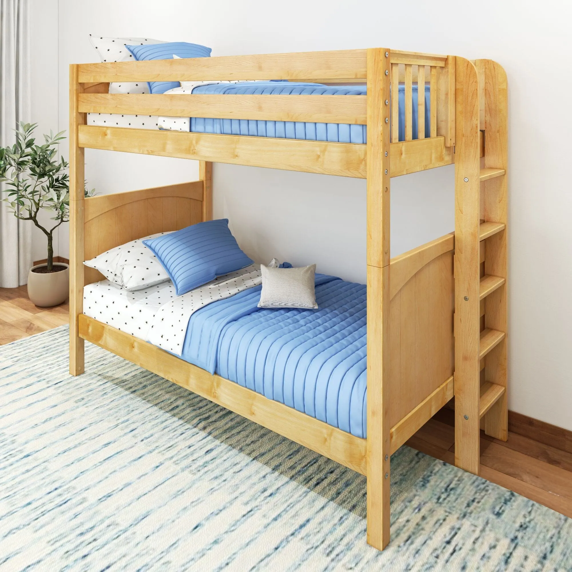 Twin Bunk Bed with Ladder on End
