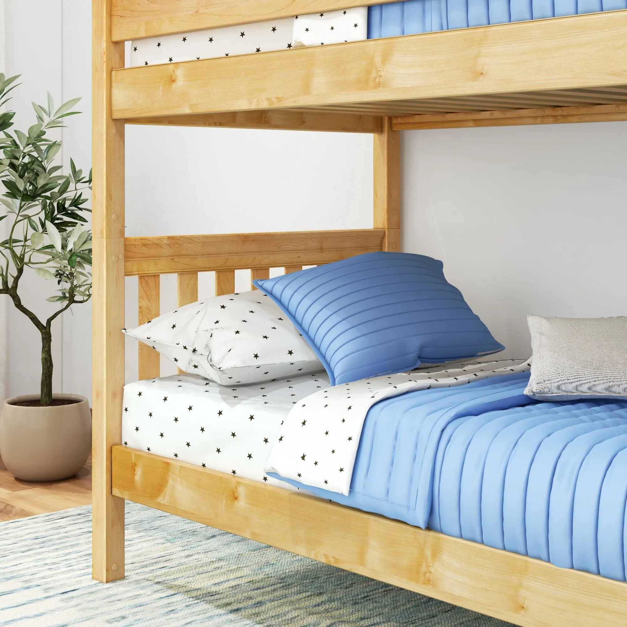 Twin Bunk Bed with Ladder on End