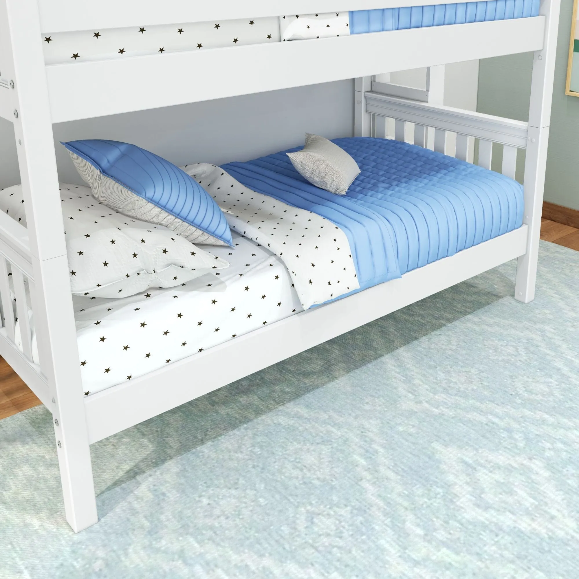 Twin Bunk Bed with Ladder on End