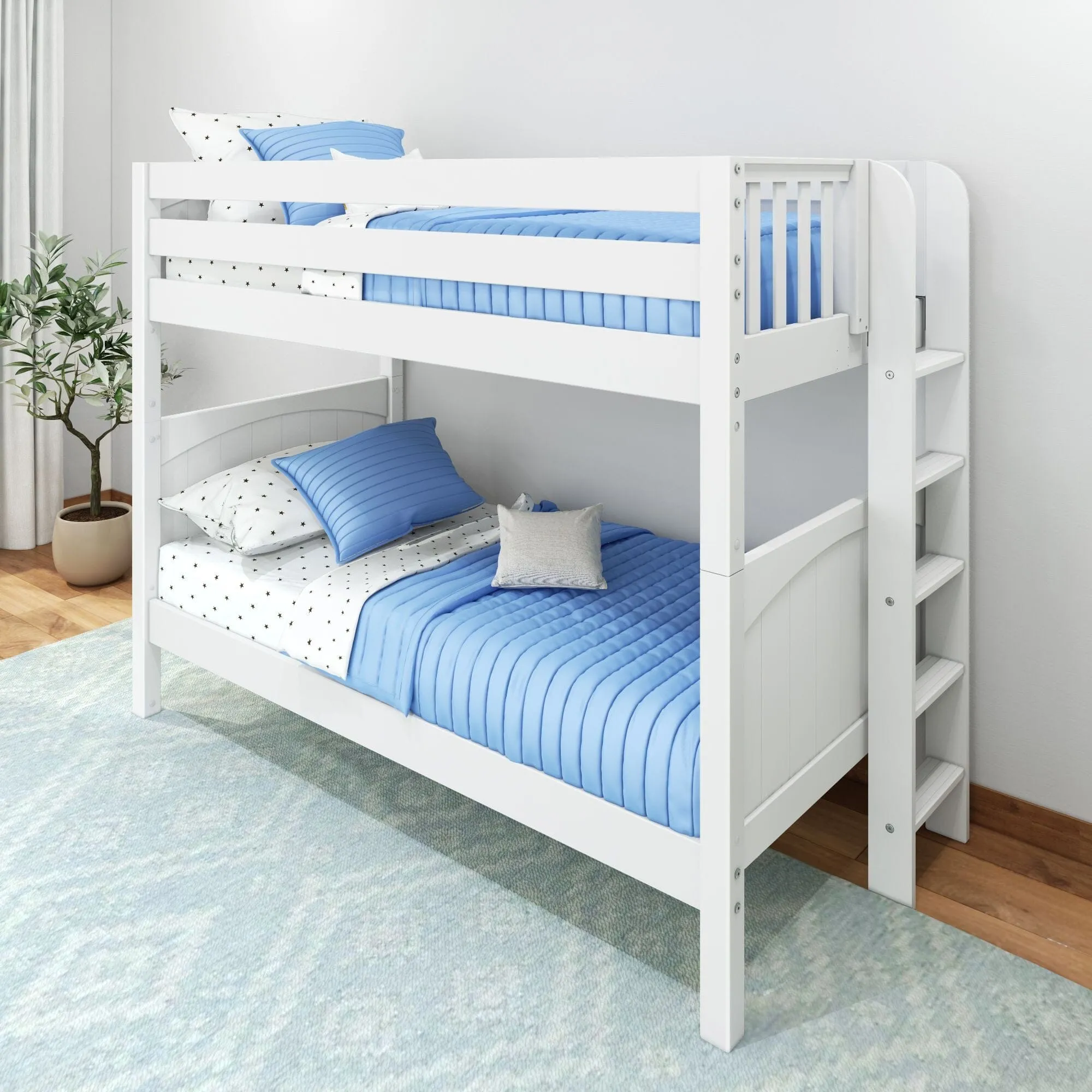 Twin Bunk Bed with Ladder on End