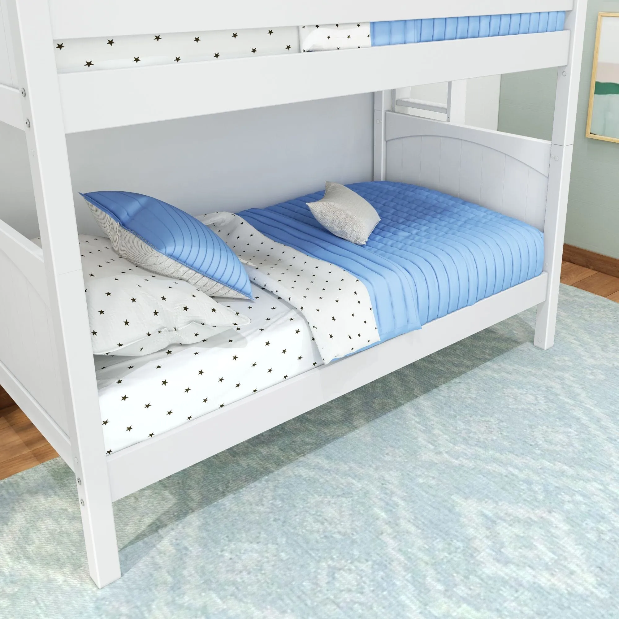 Twin Bunk Bed with Ladder on End