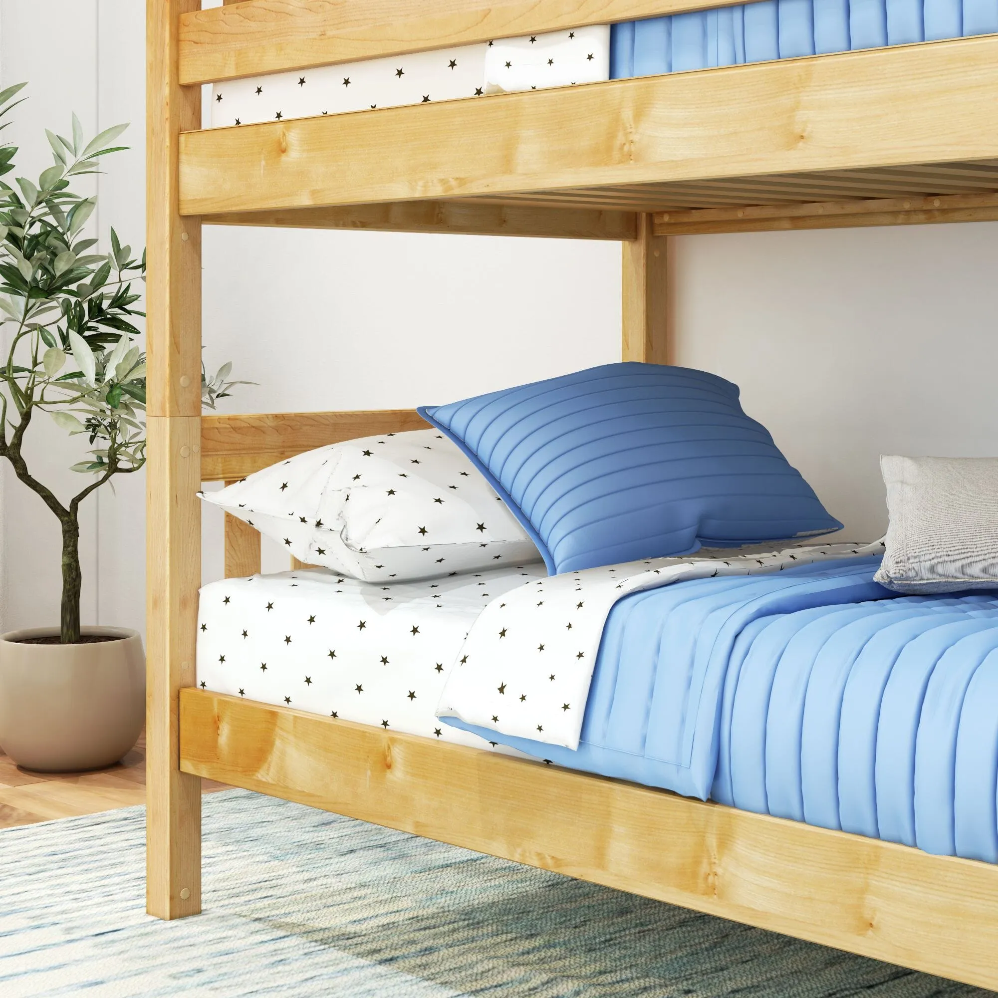 Twin Bunk Bed with Ladder on End