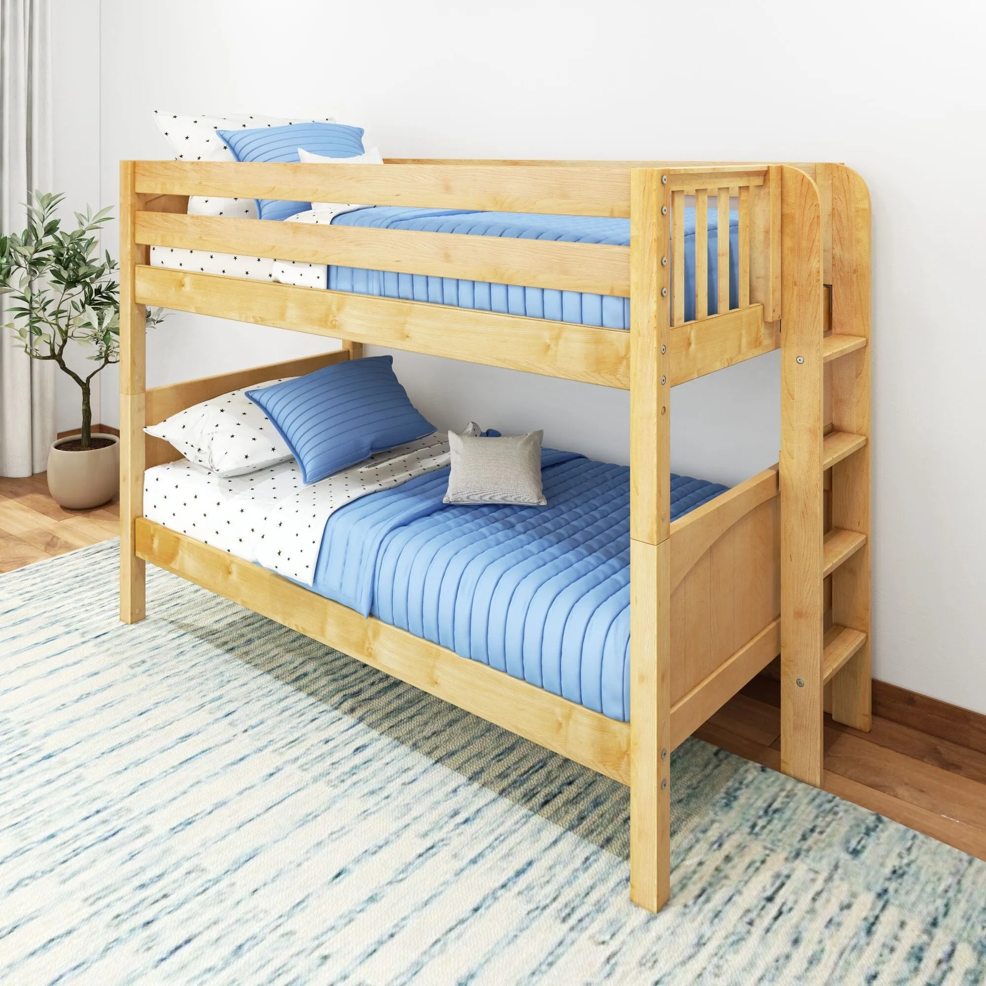 Twin Bunk Bed with Ladder on End