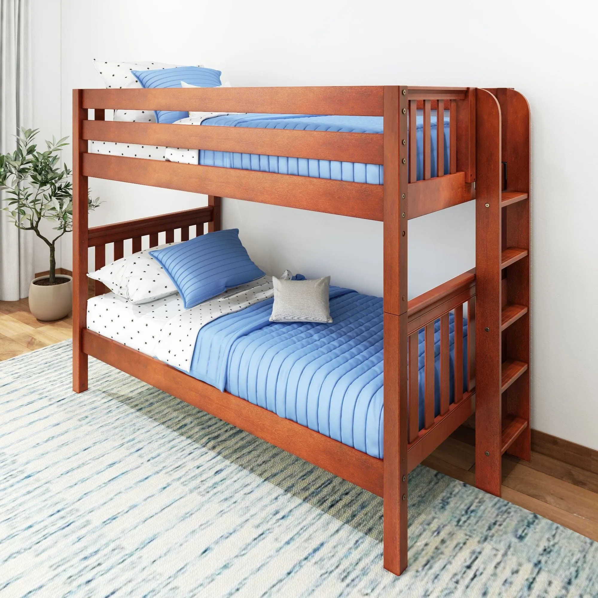 Twin Bunk Bed with Ladder on End