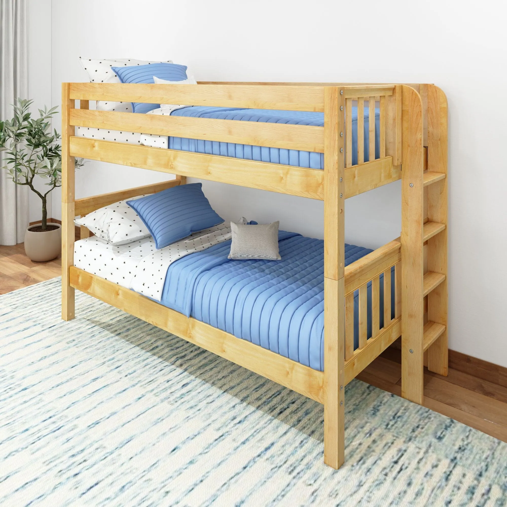 Twin Bunk Bed with Ladder on End