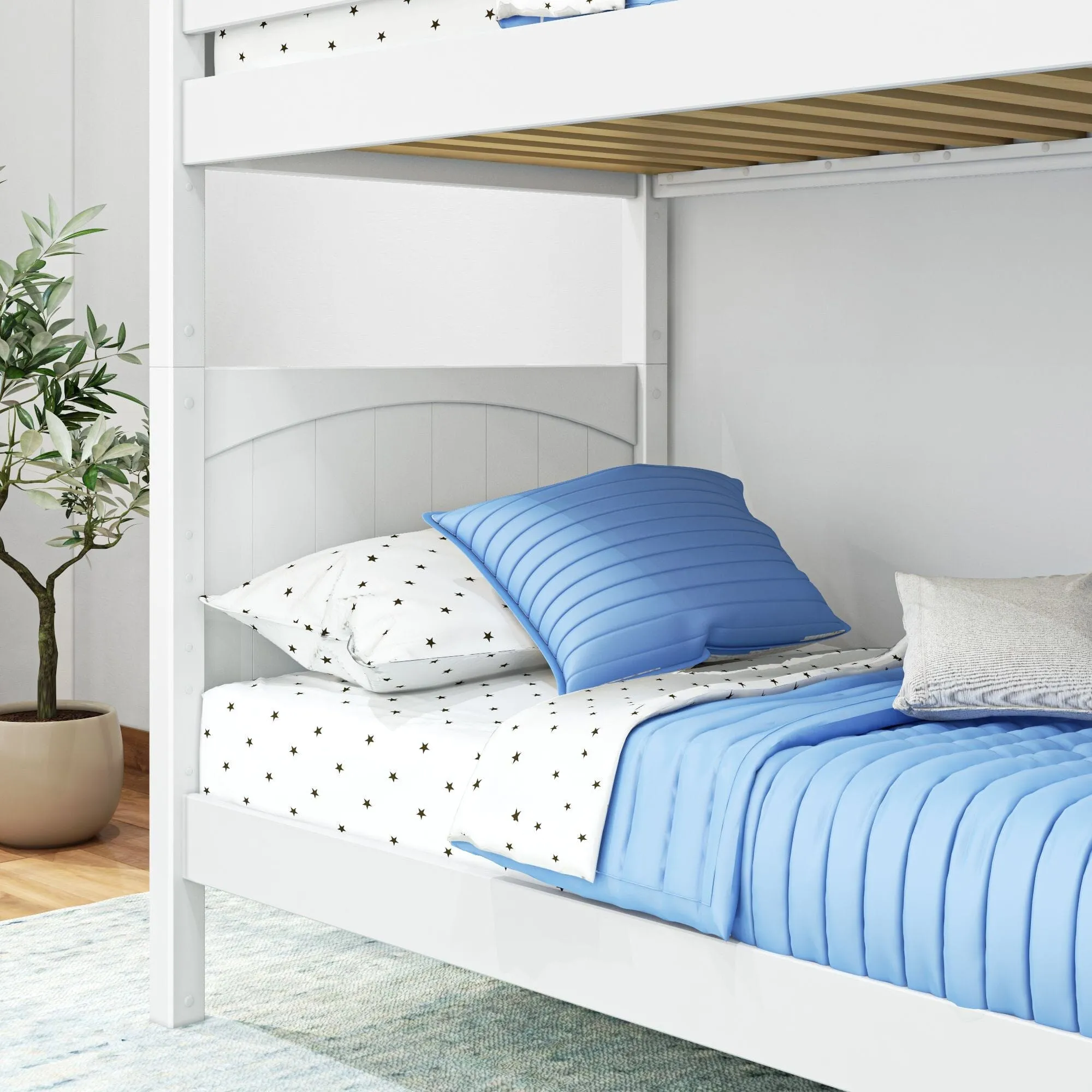 Twin Bunk Bed with Ladder on End