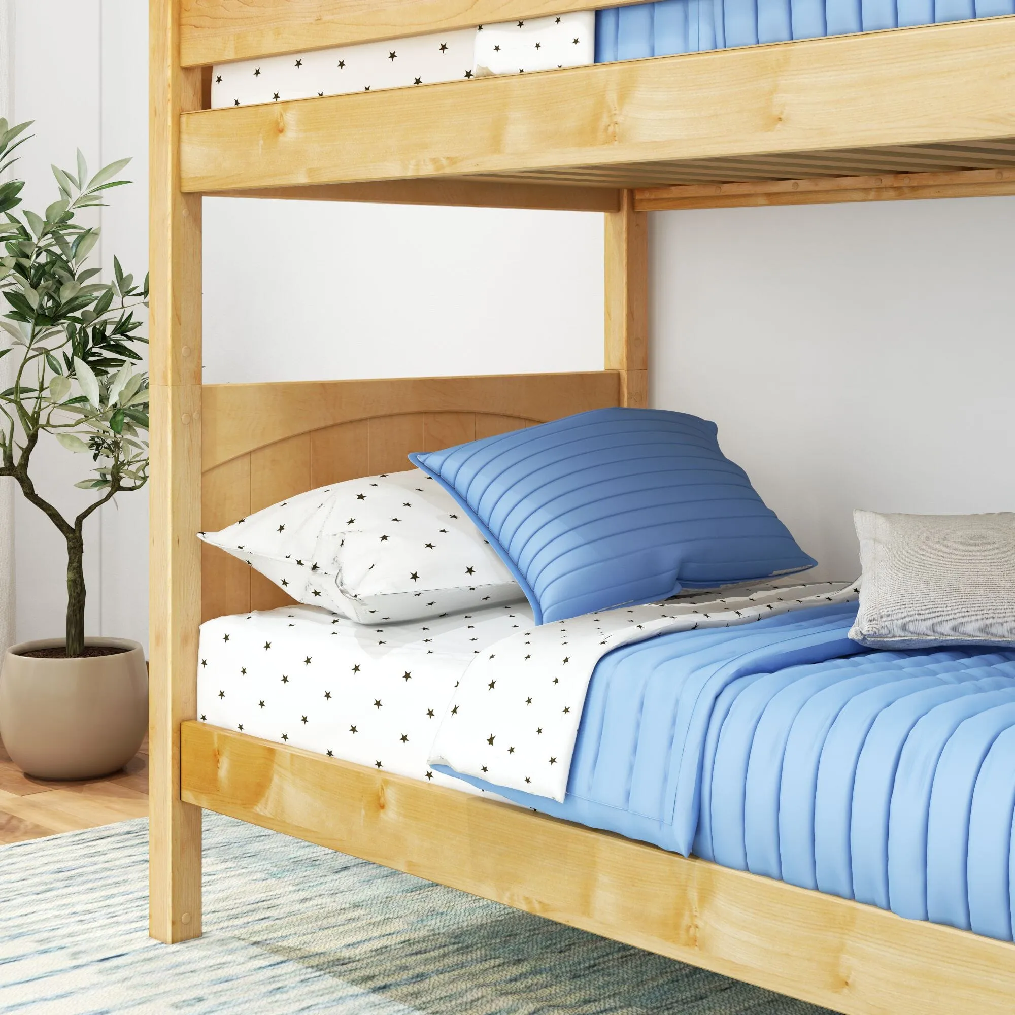 Twin Bunk Bed with Ladder on End
