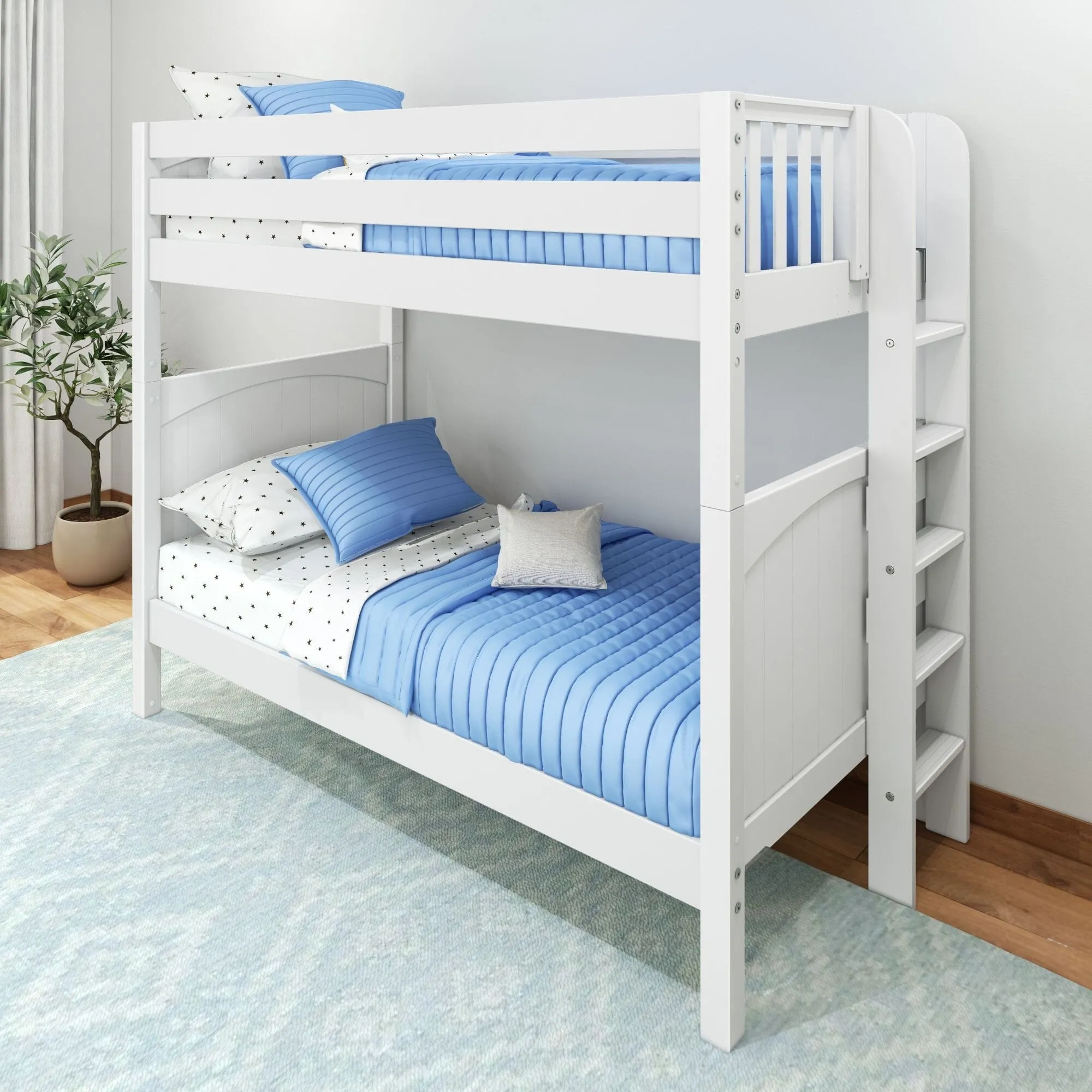 Twin Bunk Bed with Ladder on End