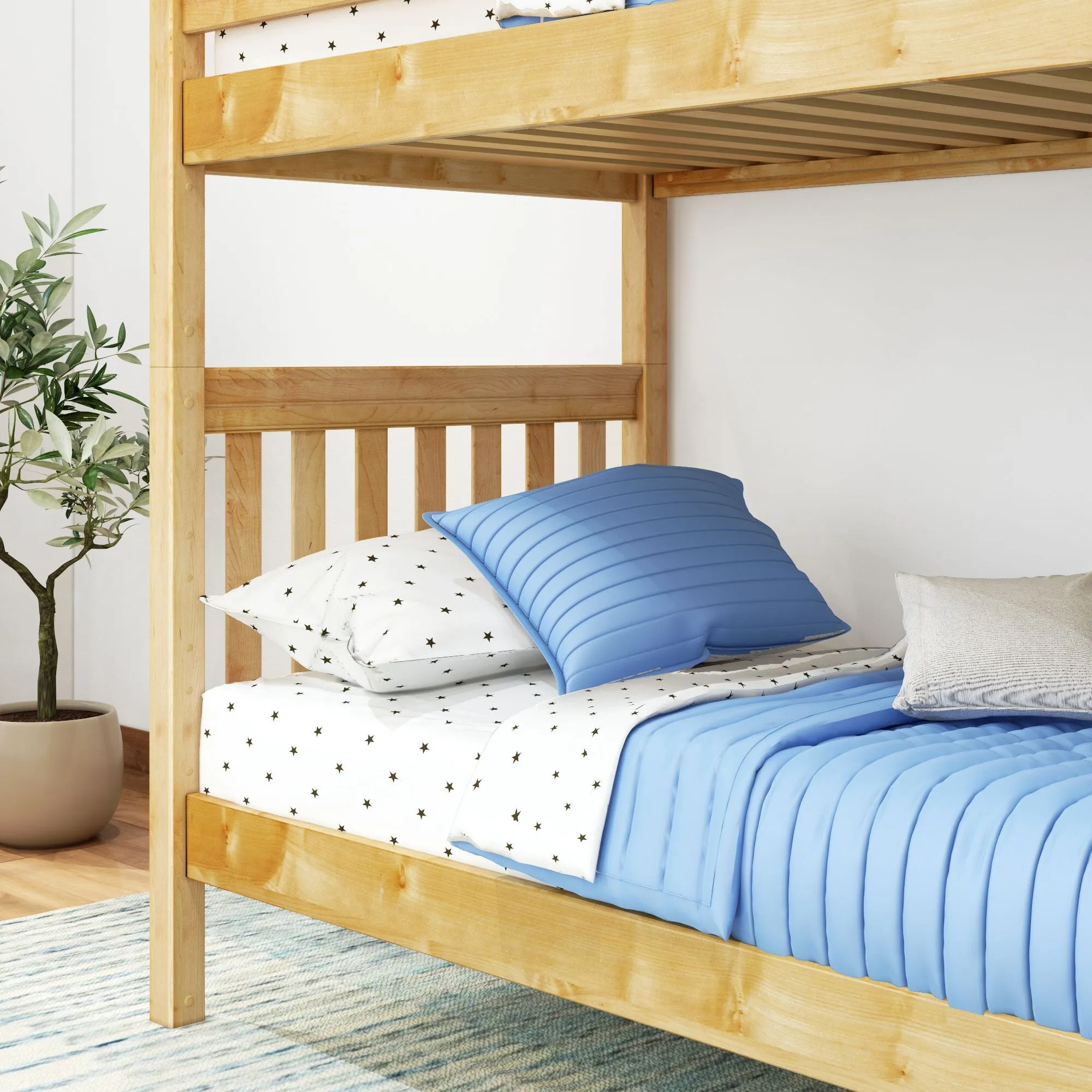 Twin Bunk Bed with Ladder on End