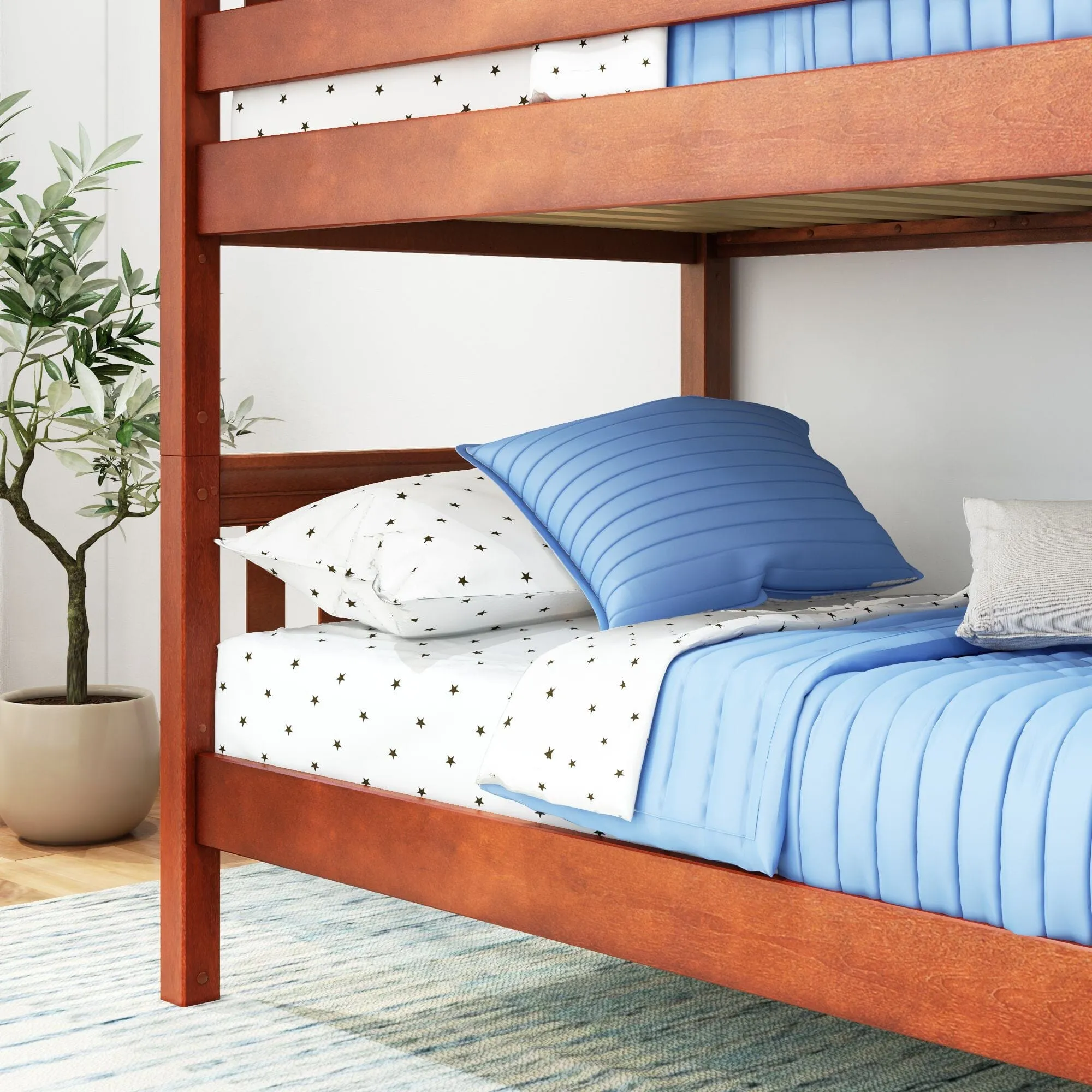 Twin Bunk Bed with Ladder on End