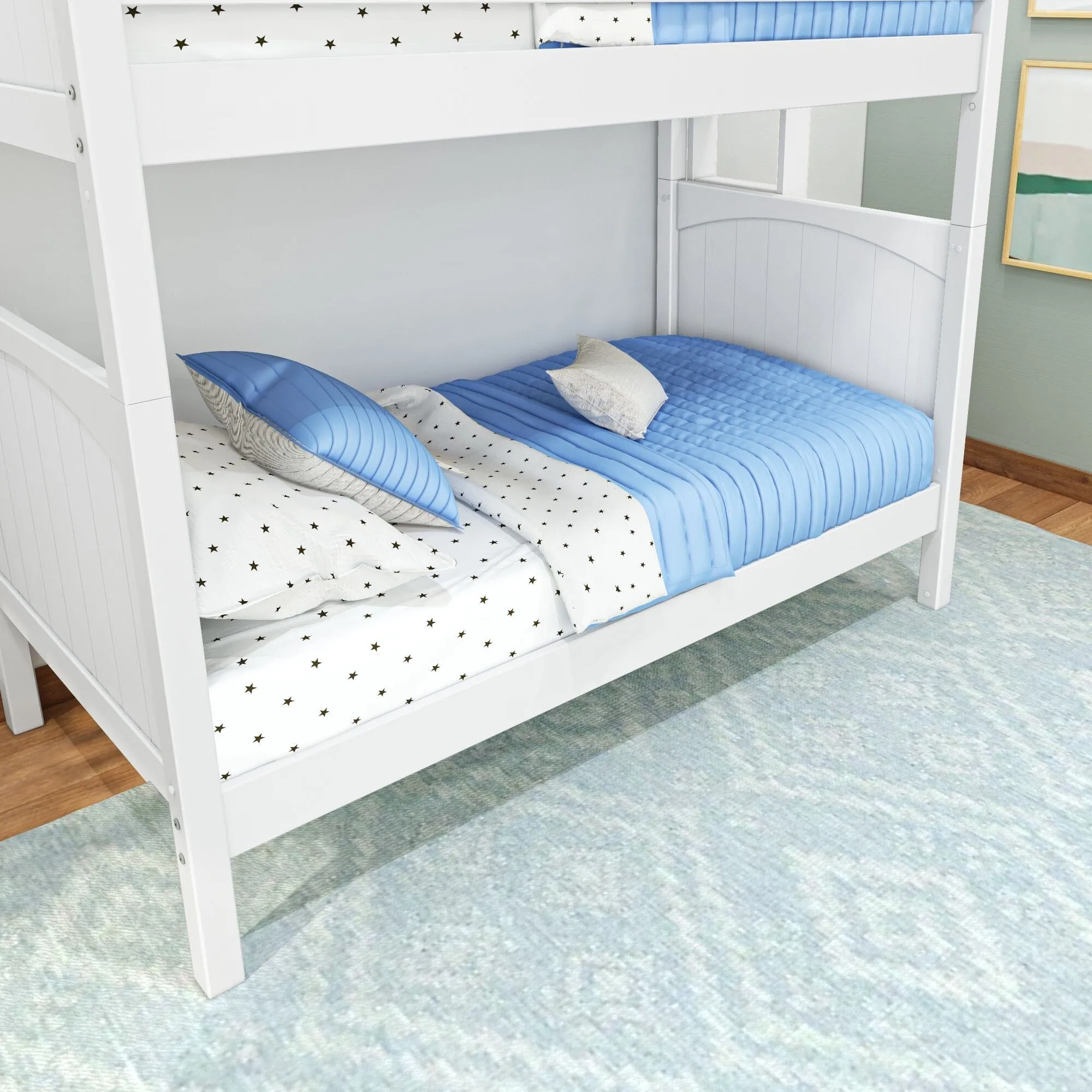 Twin Bunk Bed with Ladder on End