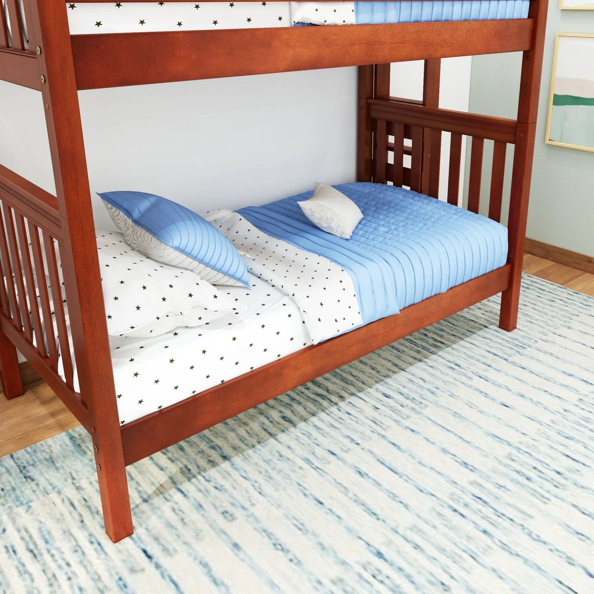 Twin Bunk Bed with Ladder on End